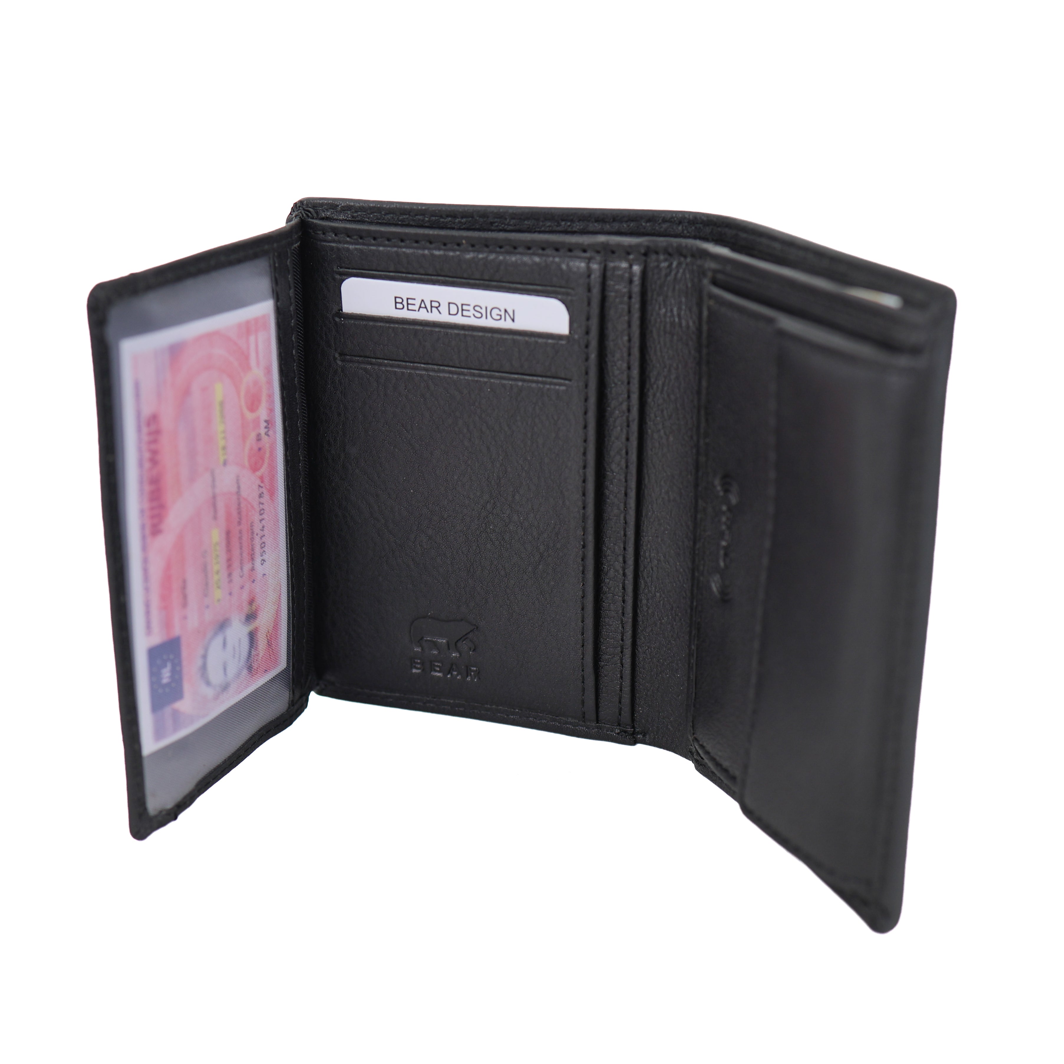 Luxuriöse hohe Brieftasche/Geldbörse „Enrico“ schwarz