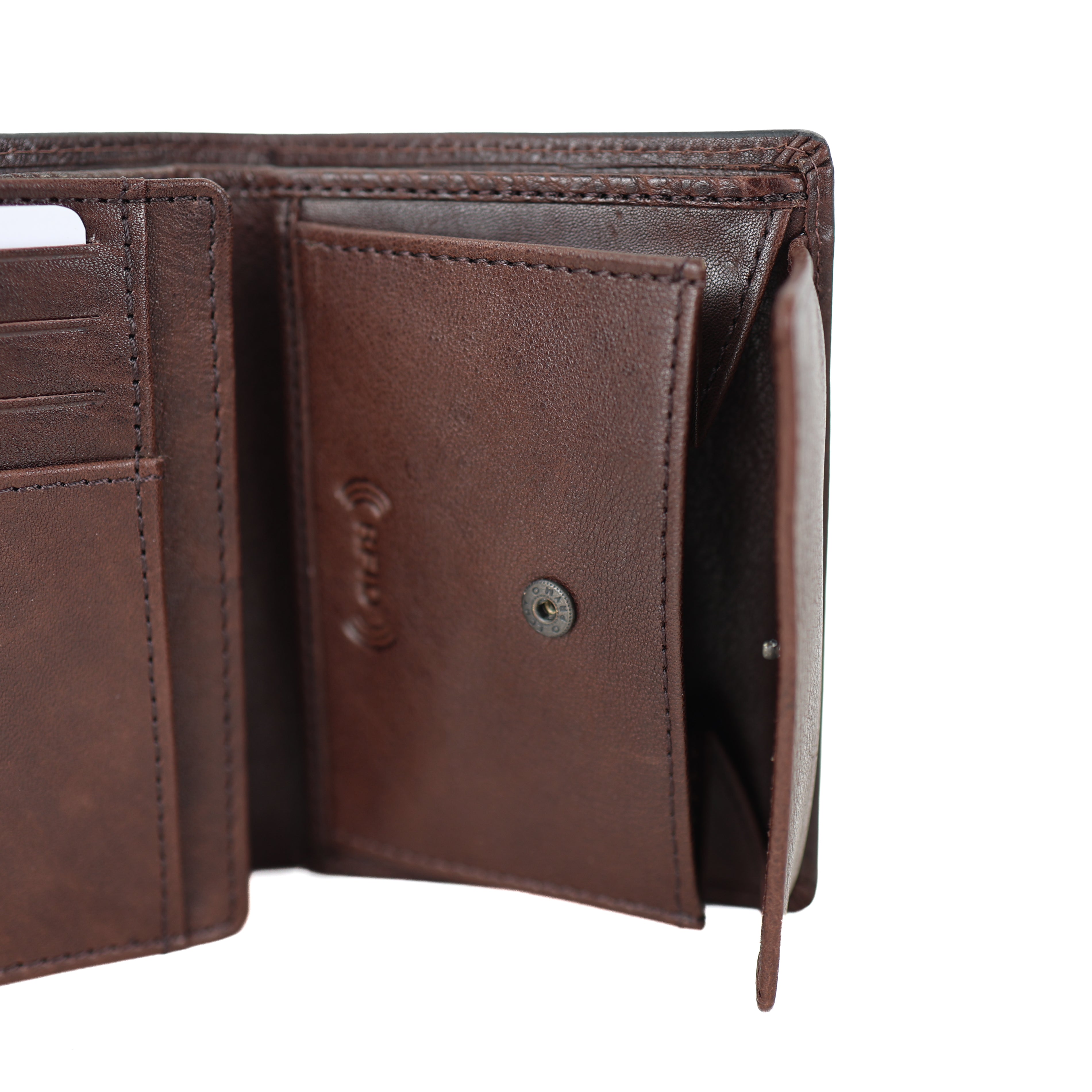 Luxuriöse hohe Brieftasche/Geldbörse „Enrico“ braun