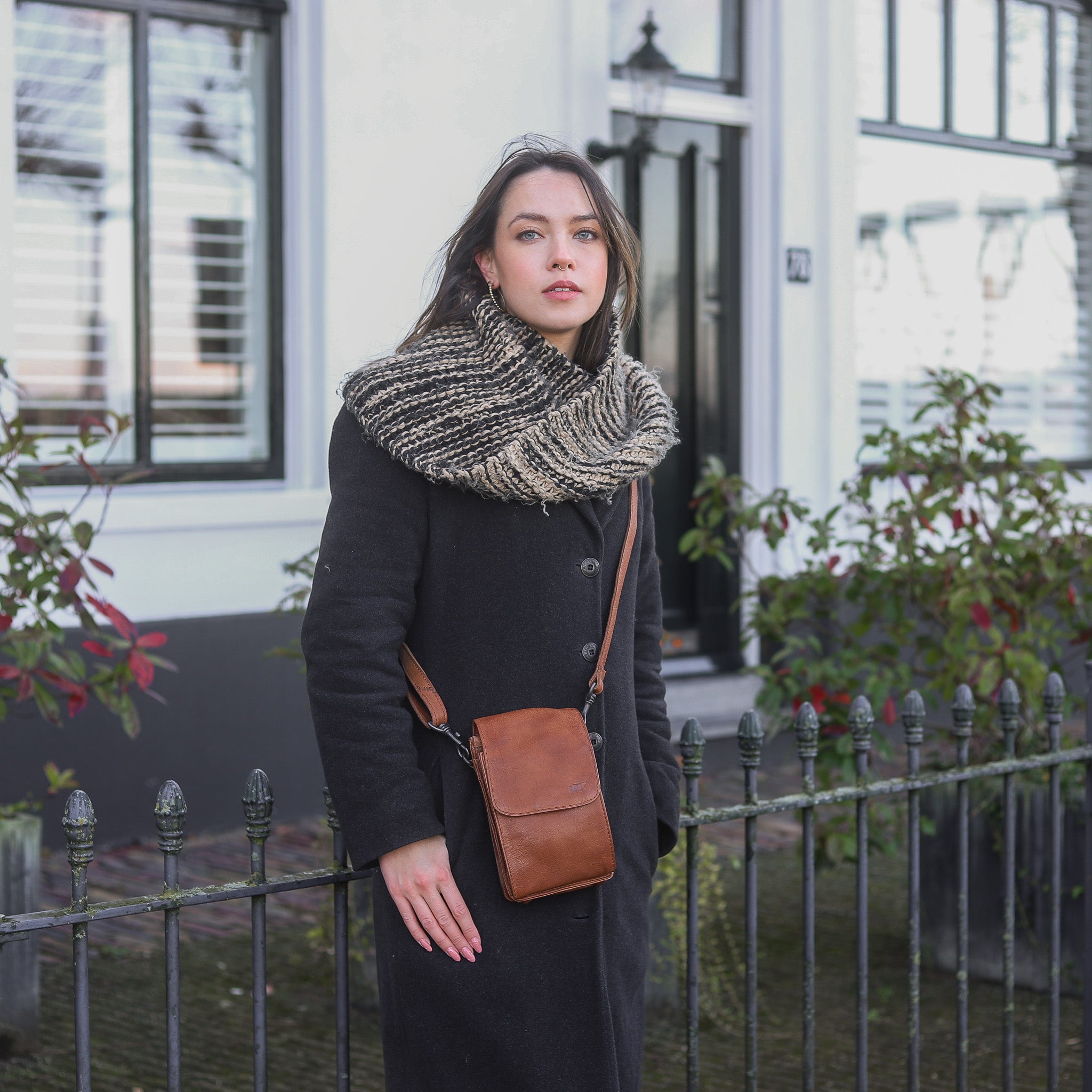 Umhängetasche 'Robbie' 2.0 Croco Champagne