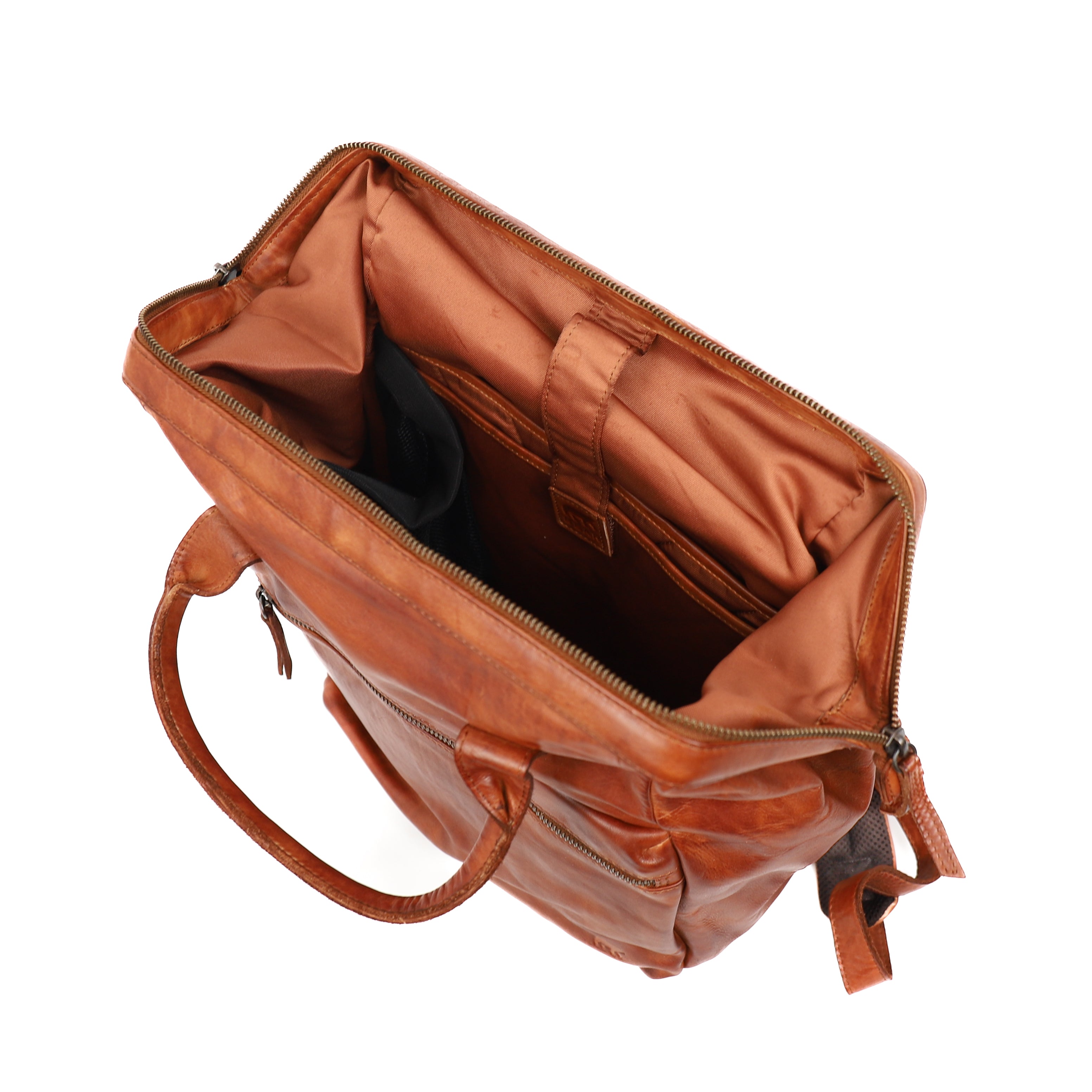 Rucksack mit Bügelverschluss 'Jurian' Cognac