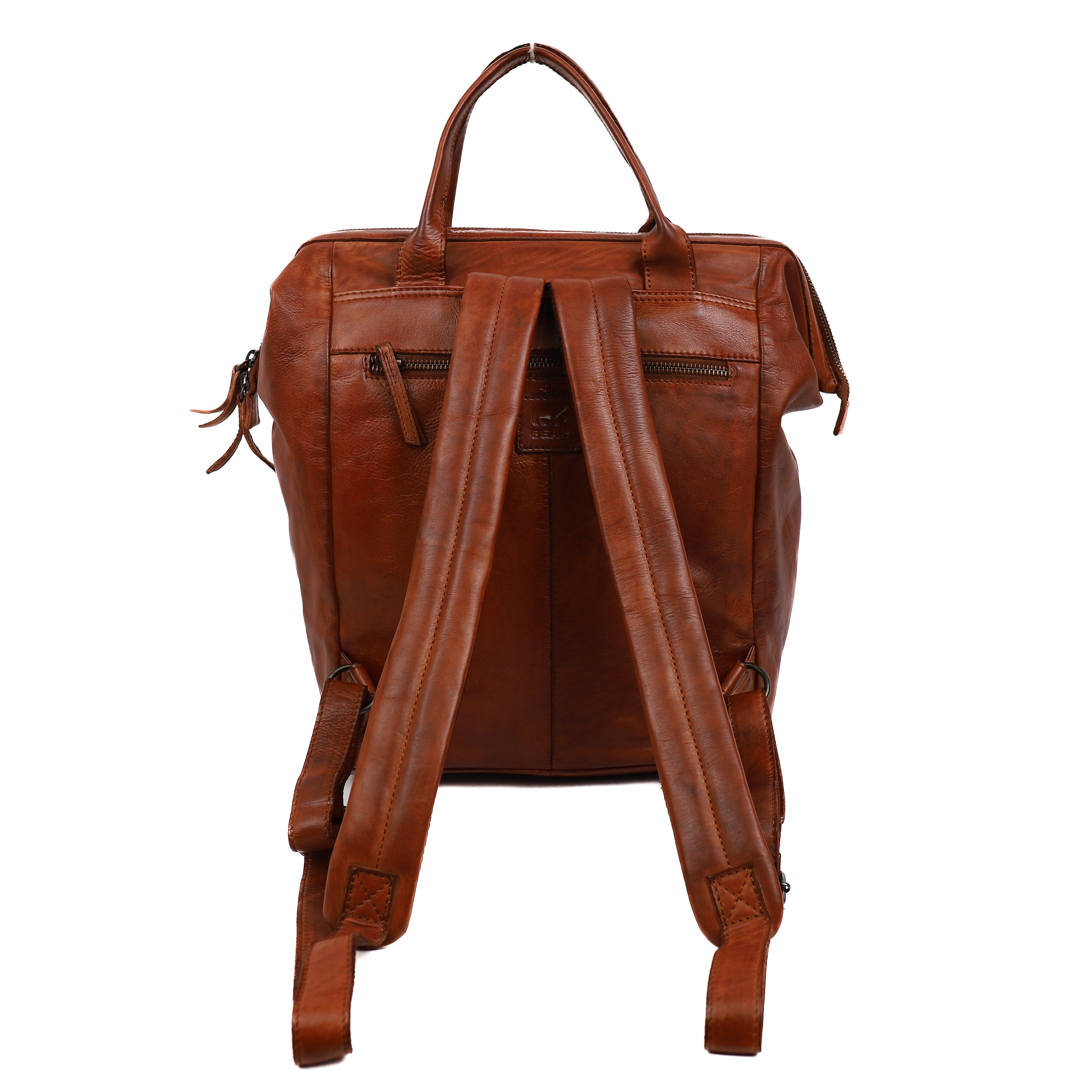 Rucksack mit Bügelverschluss 'Jurian' Cognac