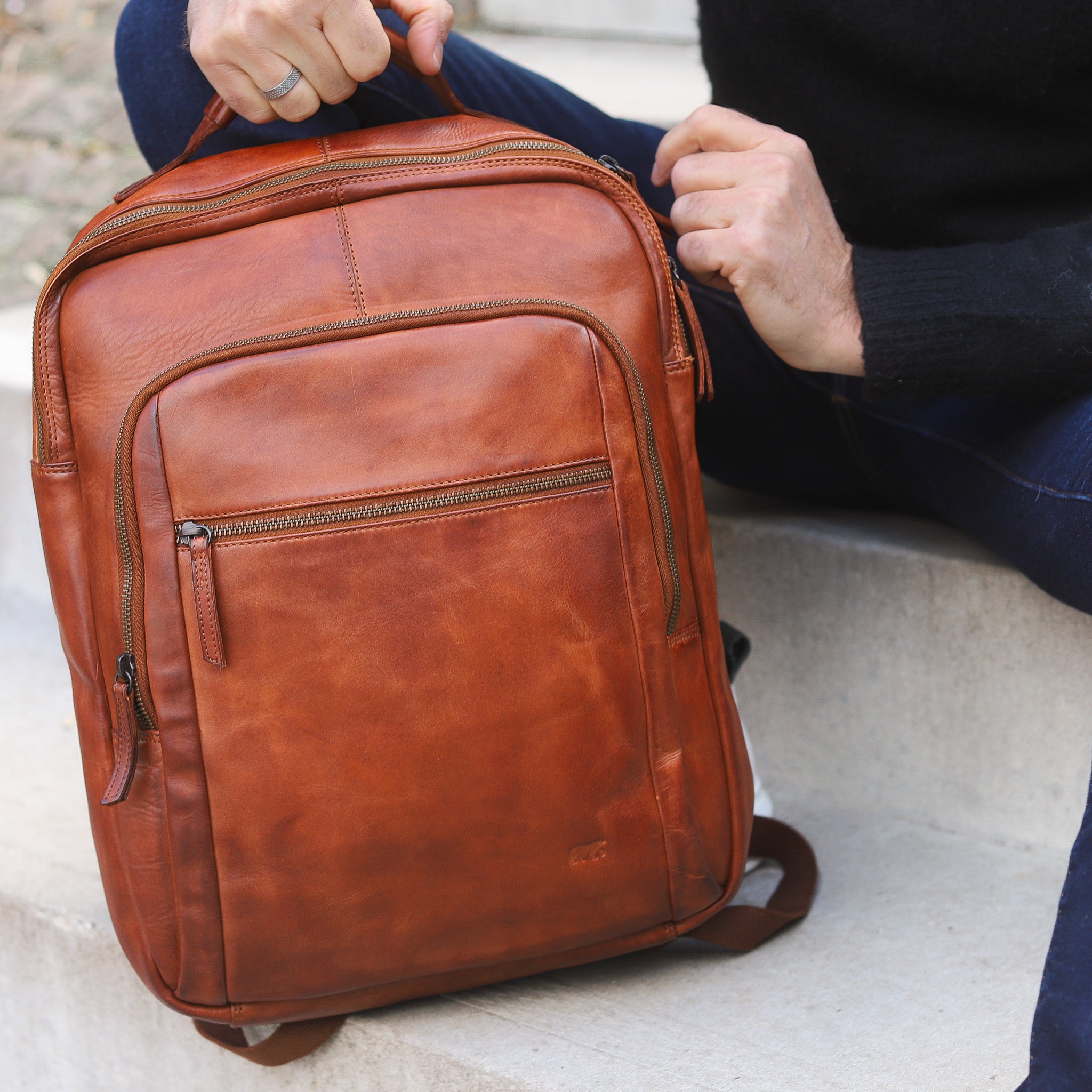 Rucksack 'Ties' Cognac - CL 40848