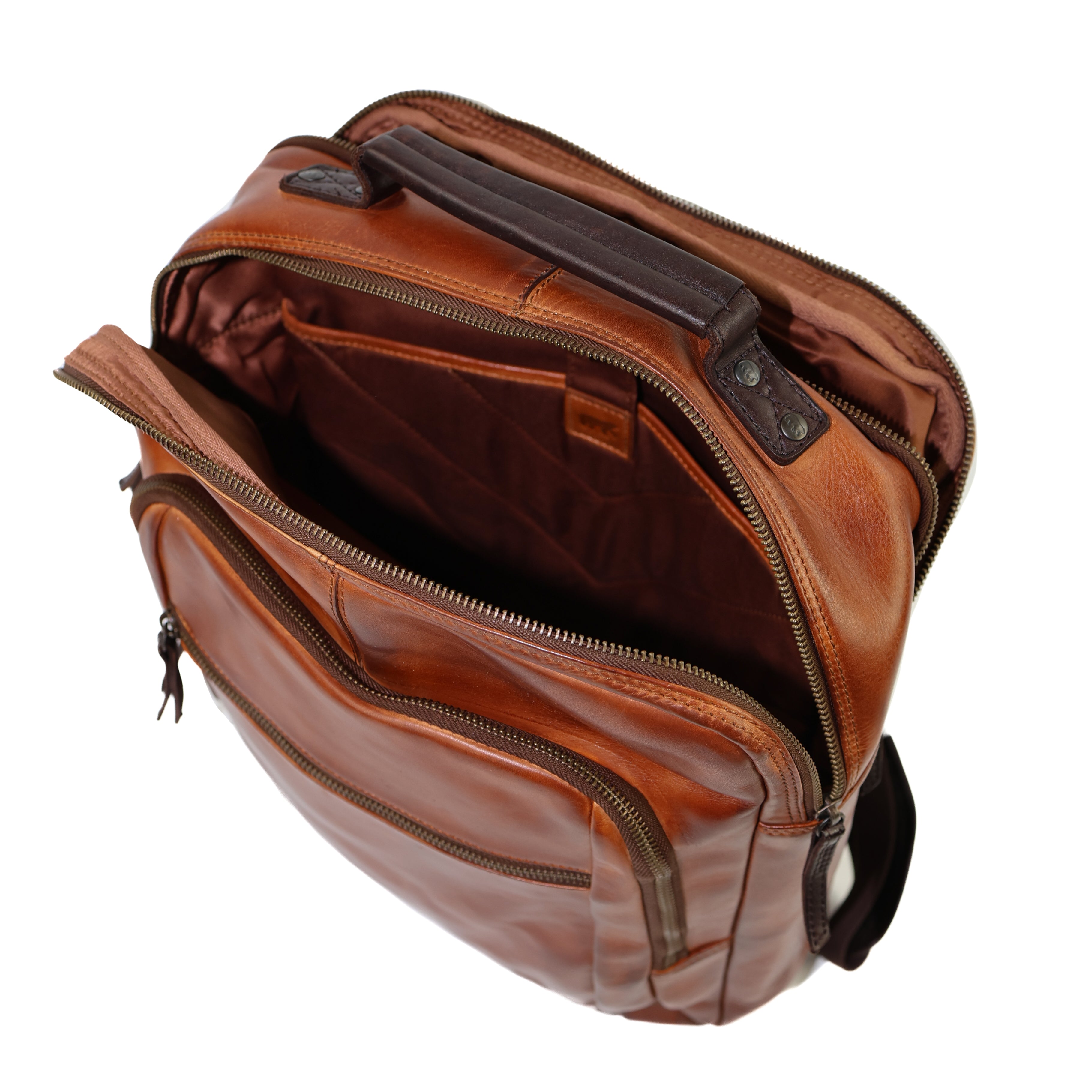 Laptop-Rucksack 'Ties' Cognac/Dunkelbraun