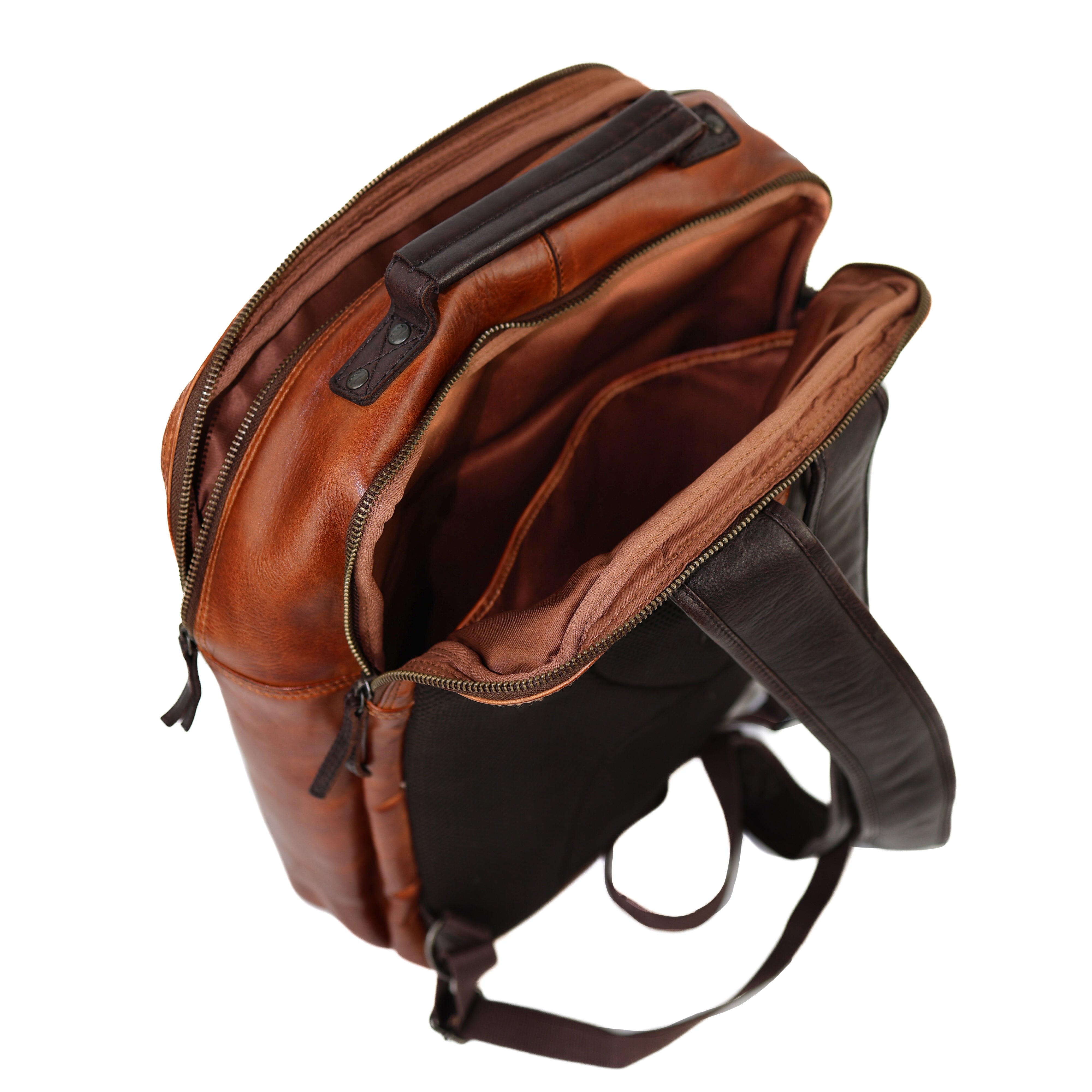 Laptop-Rucksack 'Ties' Cognac/Dunkelbraun