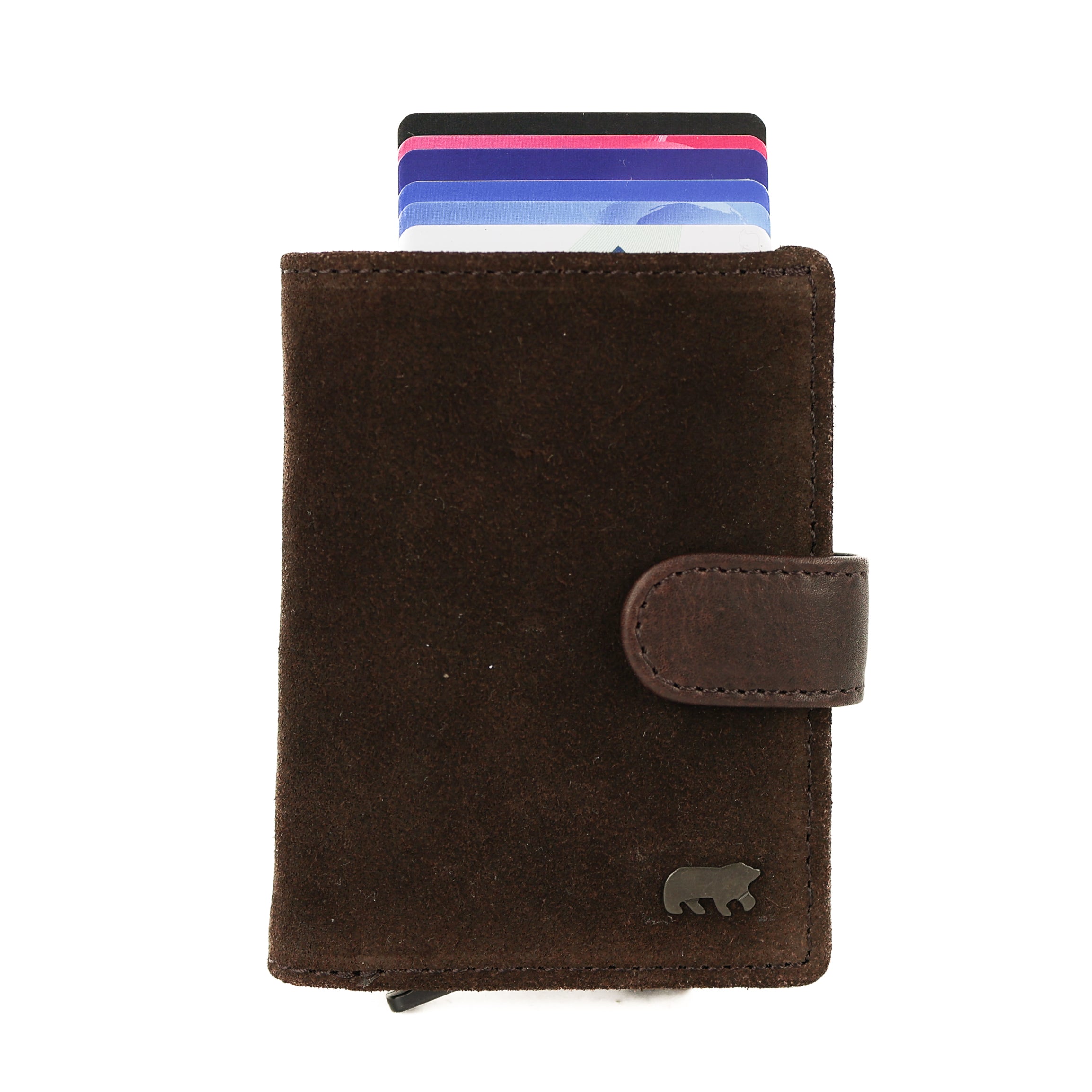 Velours RFID Kartenhalter 'Bobby' Dunkelbraun