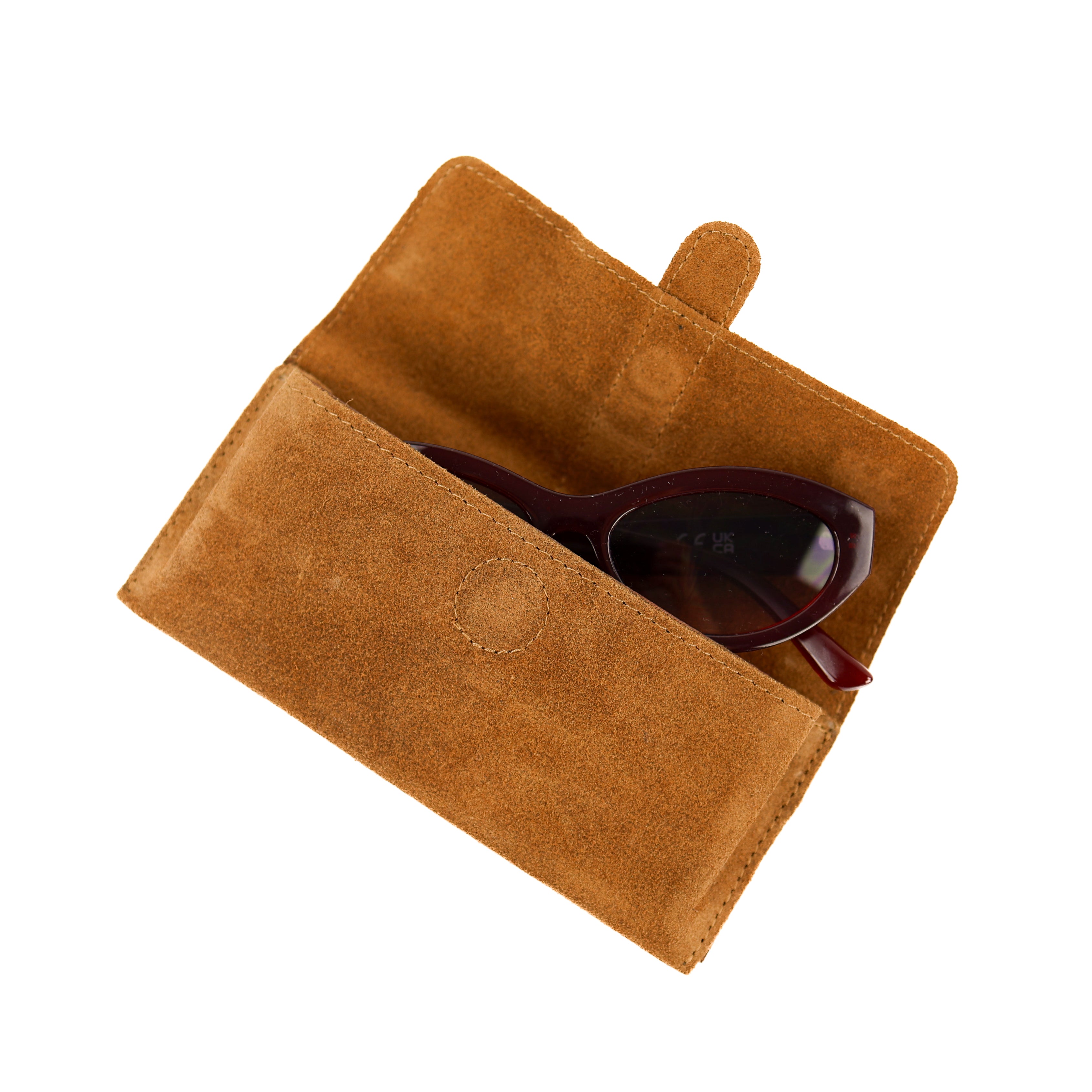 Velours Brillenetui 'Weta' Cognac