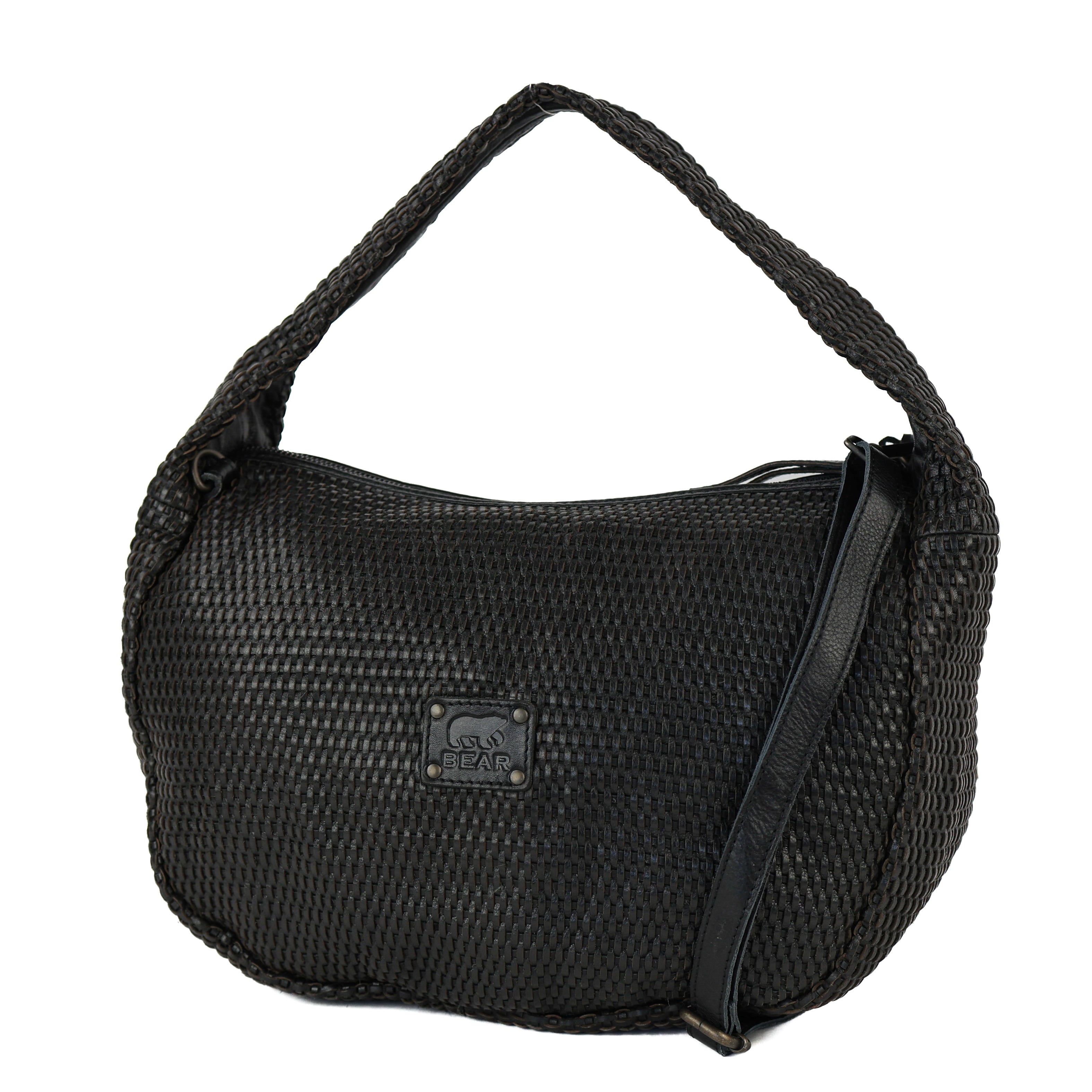 Gevlochten buideltas Alice' L zwart