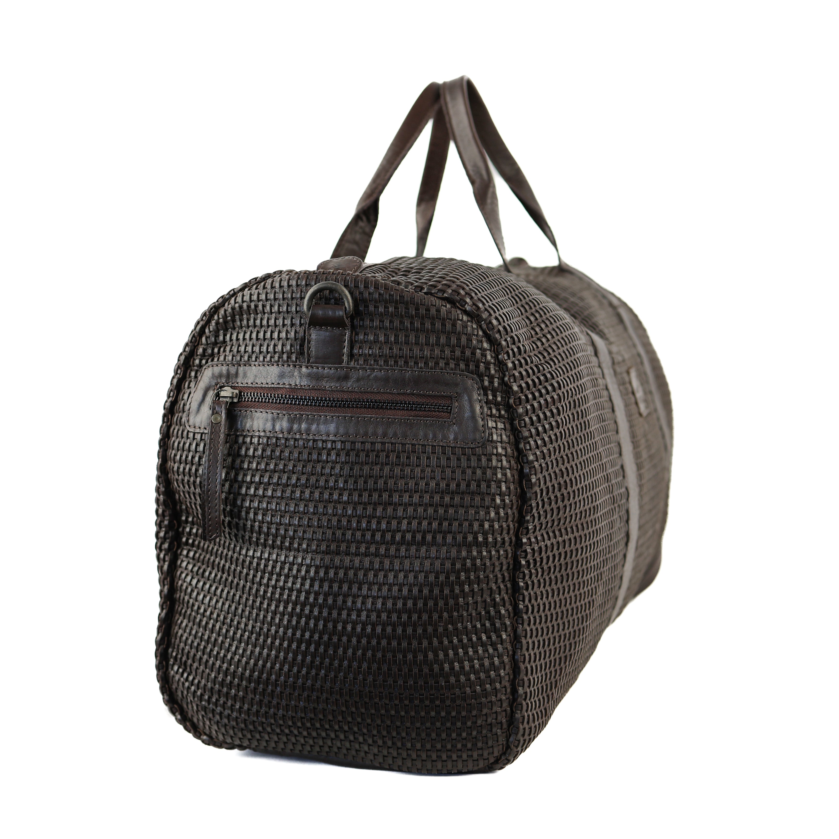 Geflochtene Wochenendtasche 'Vesper' Dunkelbraun