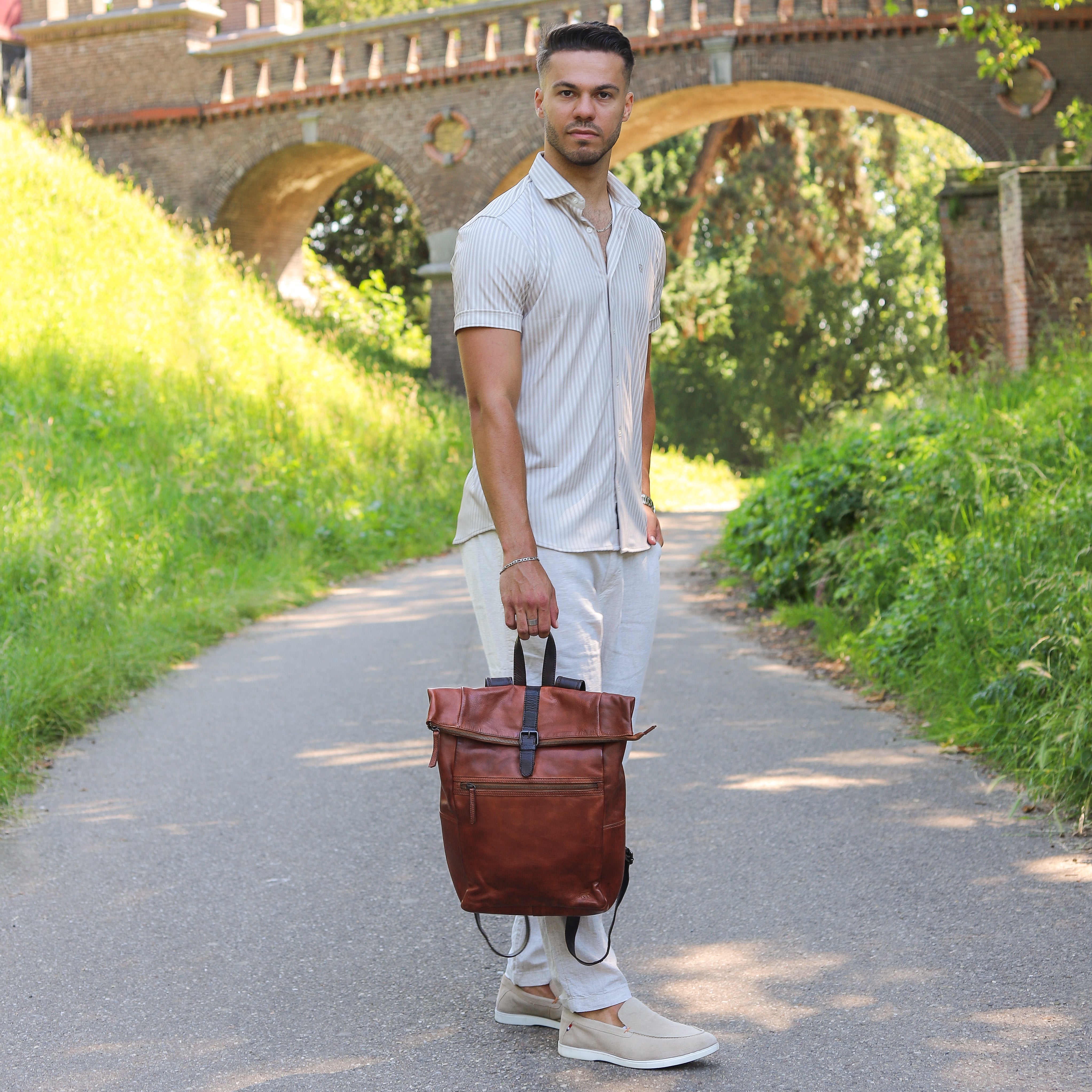 Rucksack 'Rick' Cognac/Braun