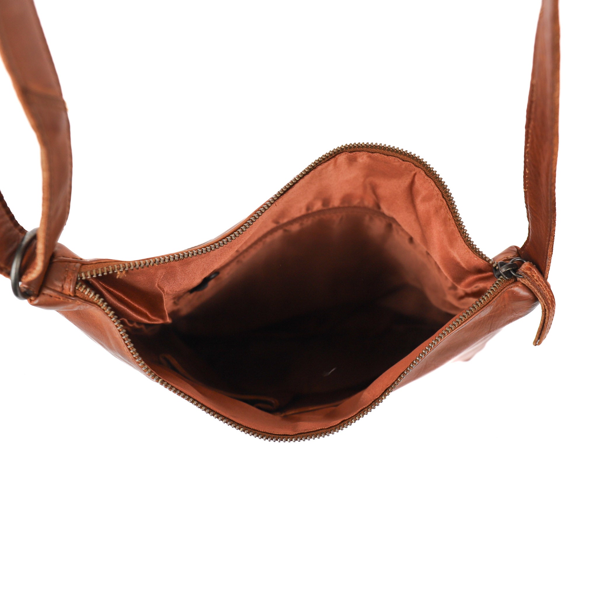 Asymmetrische Beuteltasche 'Jeanine' Cognac