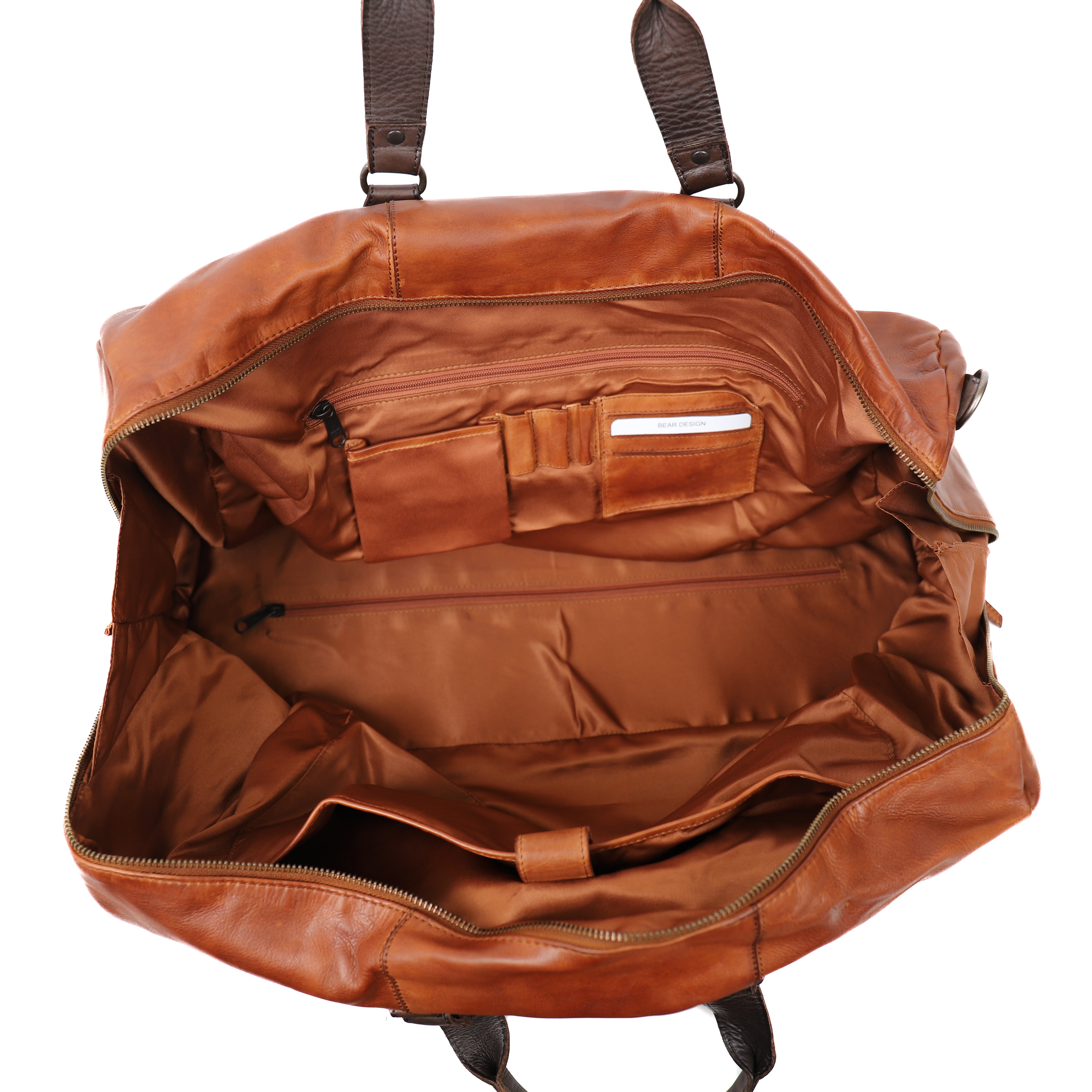 Wochenendtasche 'Lucien' Cognac/Braun