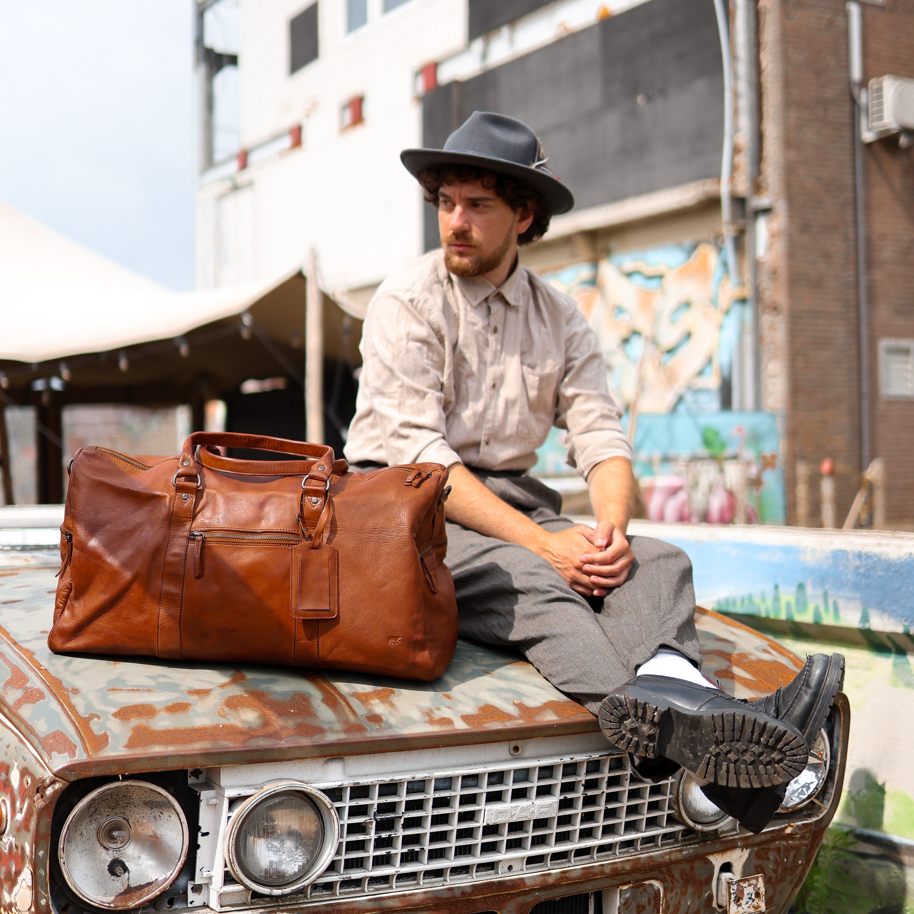 Wochenendtasche 'Ruben' Cognac