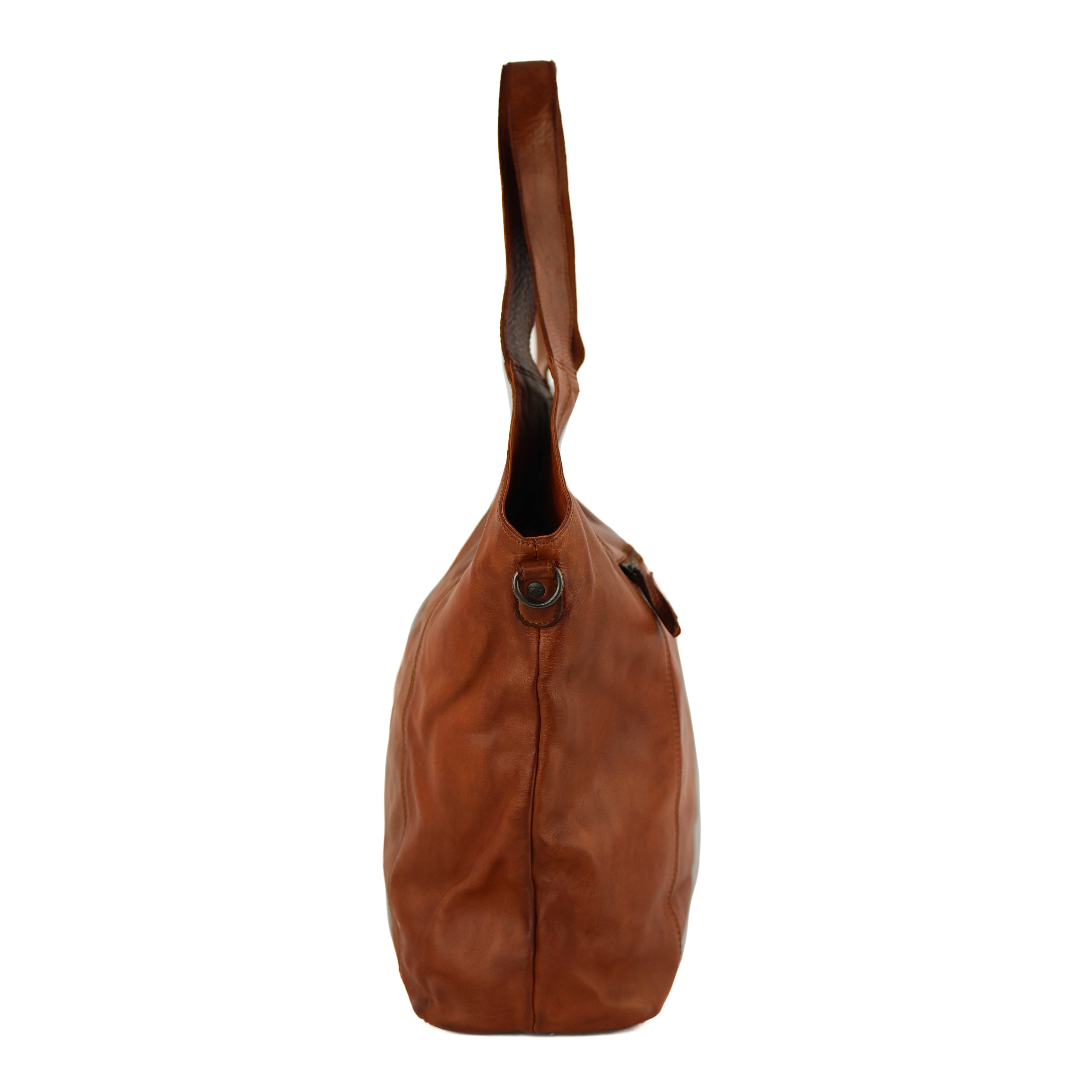 Großer Shopper/Beuteltasche 'Aurora' Cognac