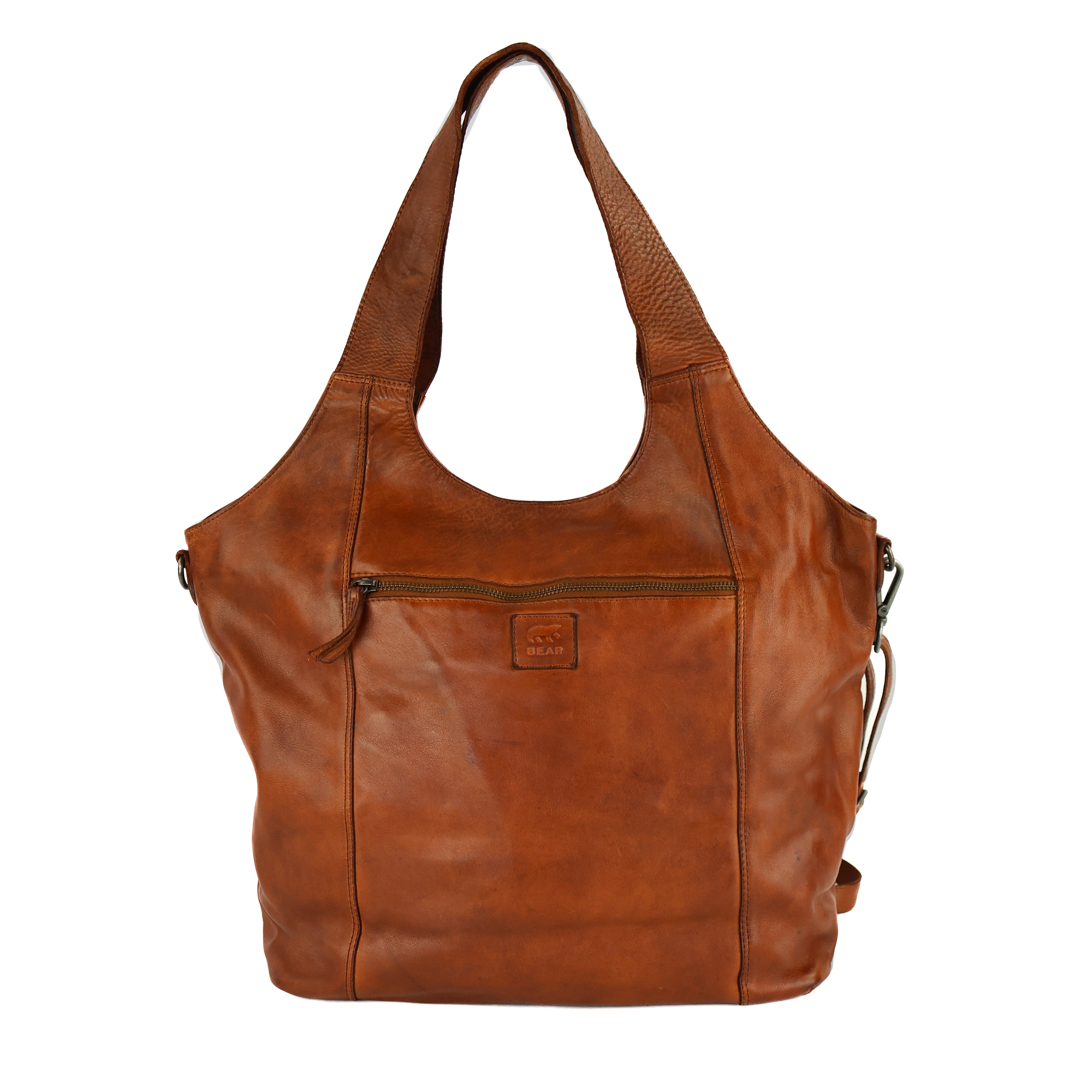 Großer Shopper/Beuteltasche 'Aurora' Cognac