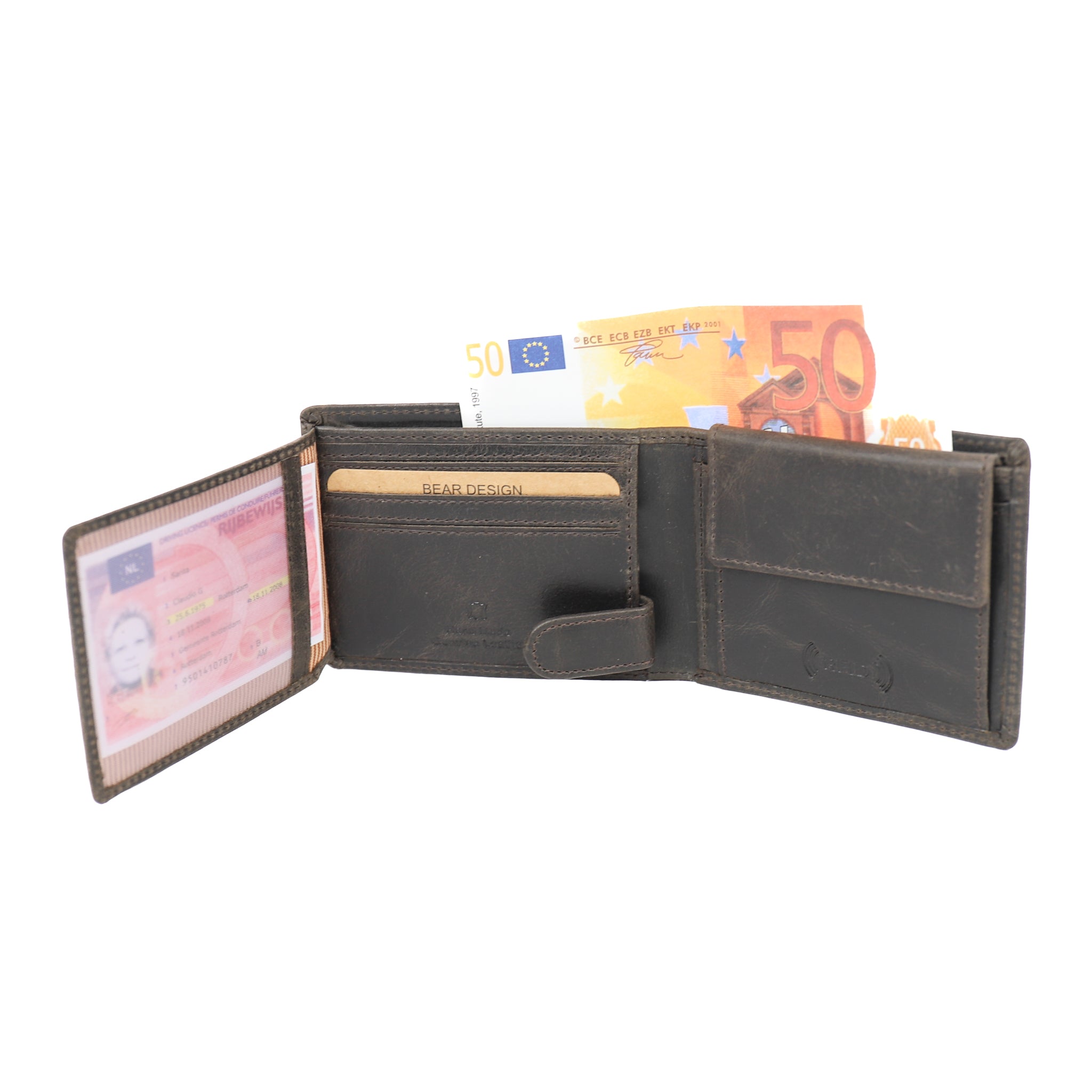 Billfold 'Joost' vintage grijs