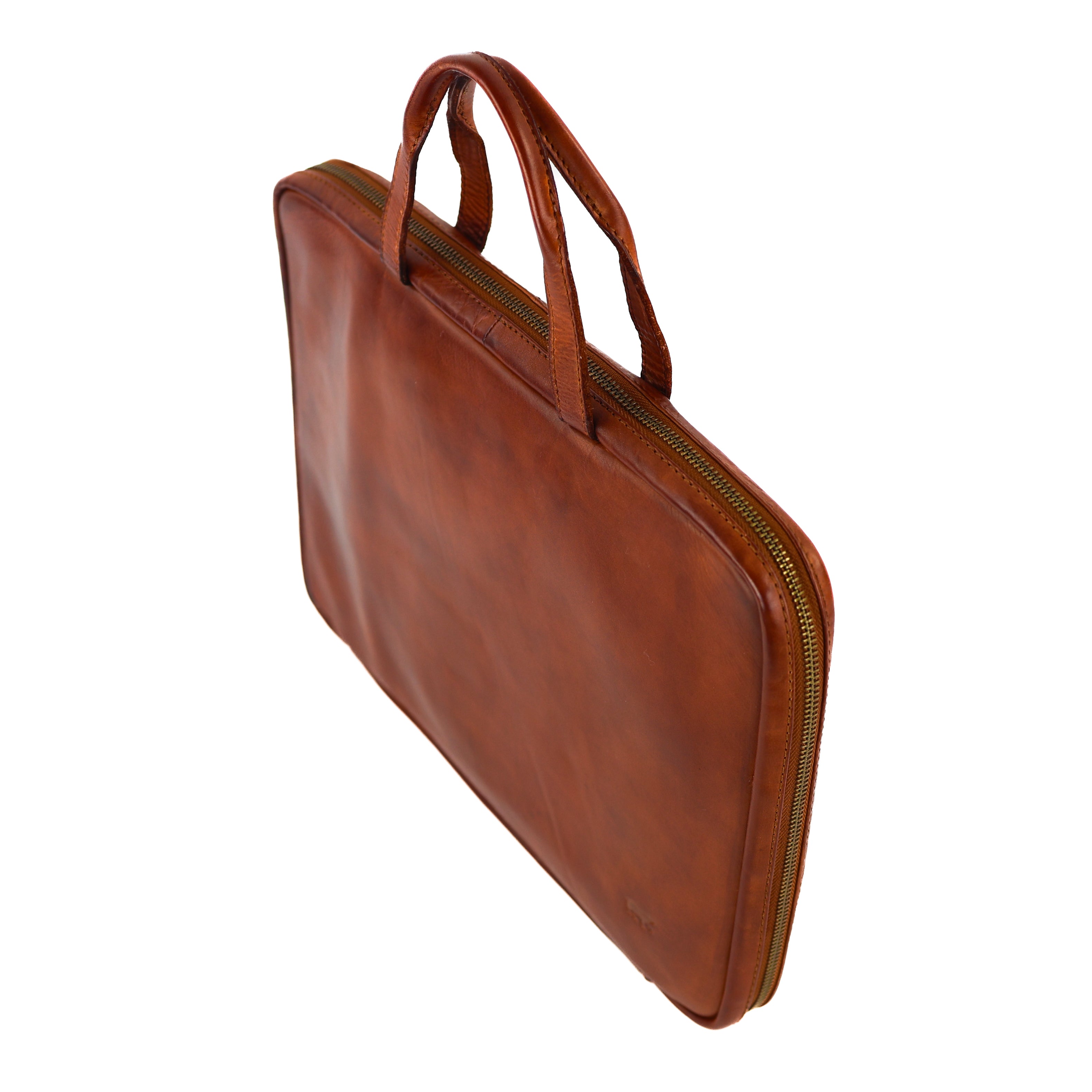 Compacte aktetas 'Cleo' cognac