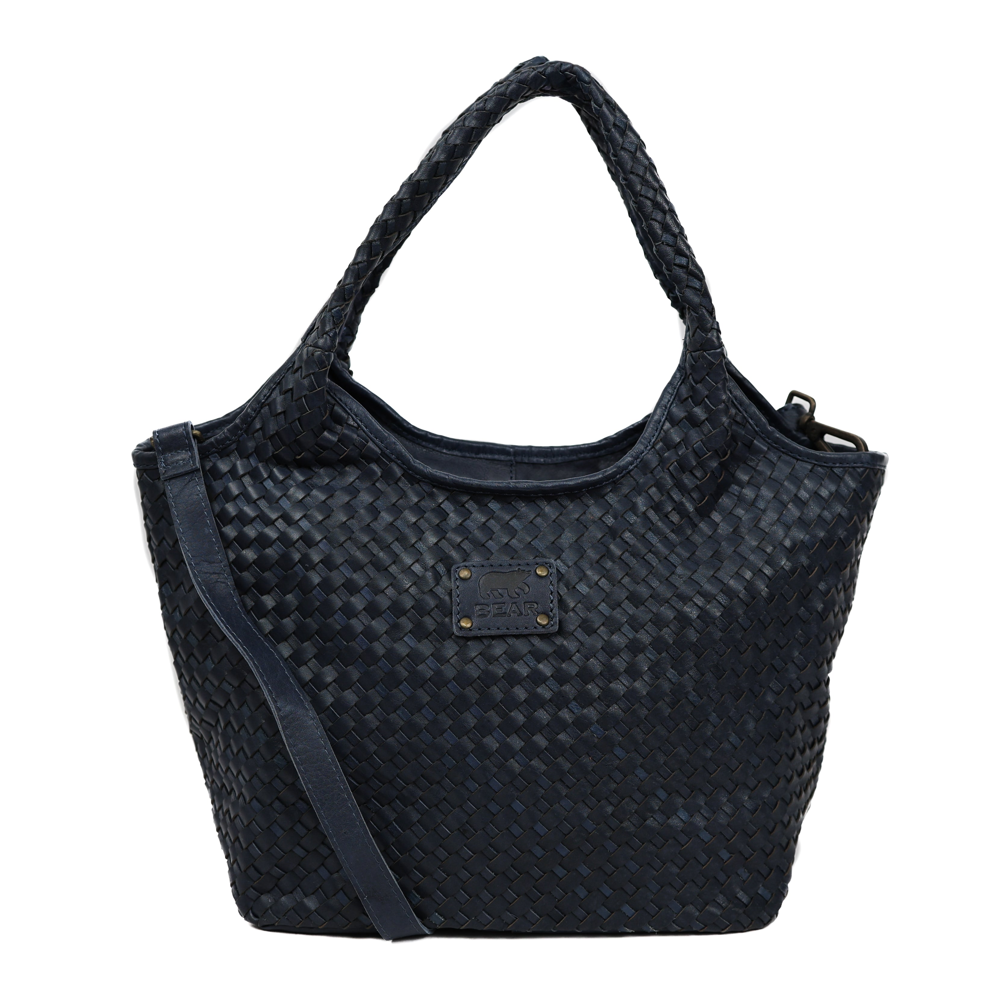 Geflochtene Hand-/Umhängetasche 'Juliëtte' Navy
