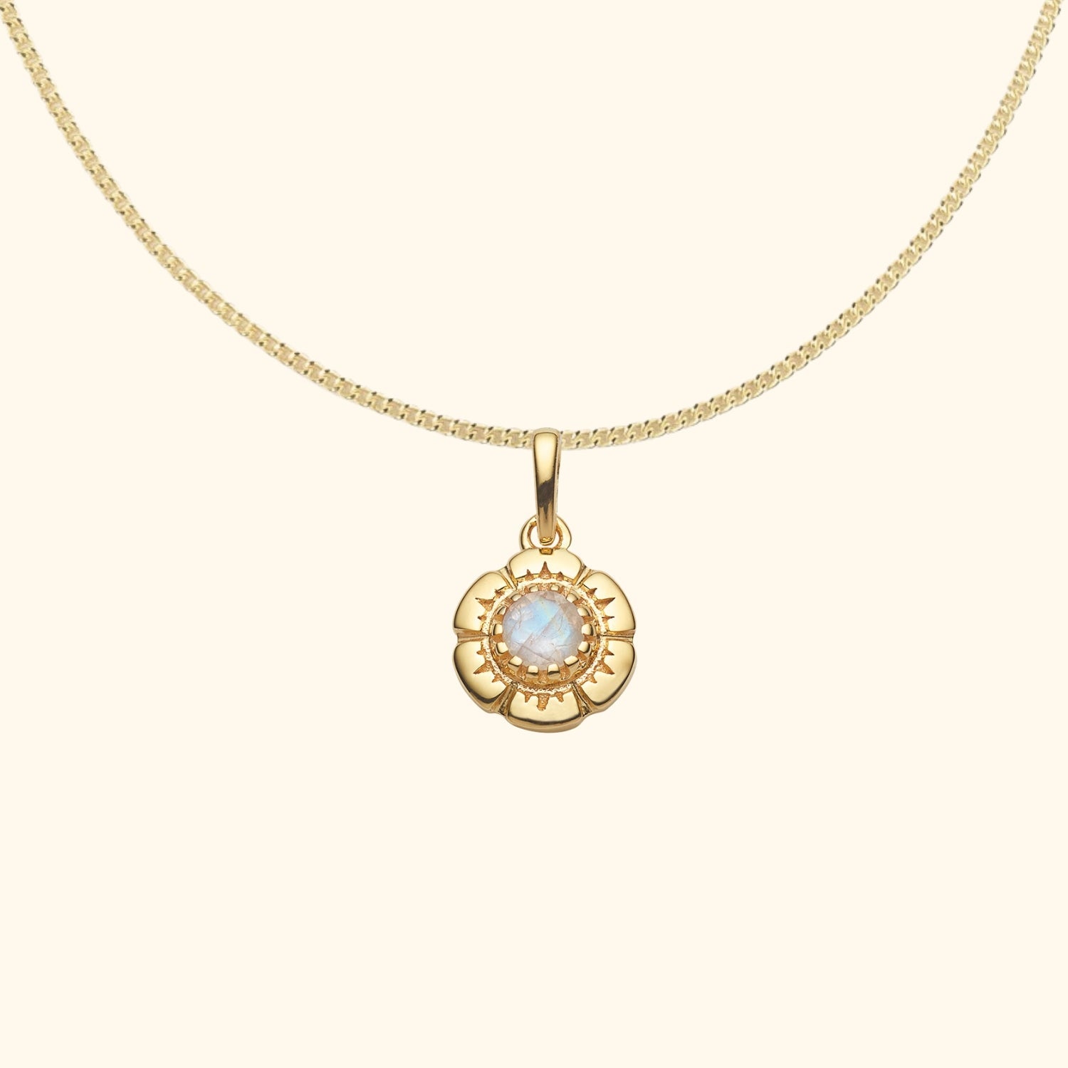 Vintage Mondstein Anhänger | 14 Karat Gold
