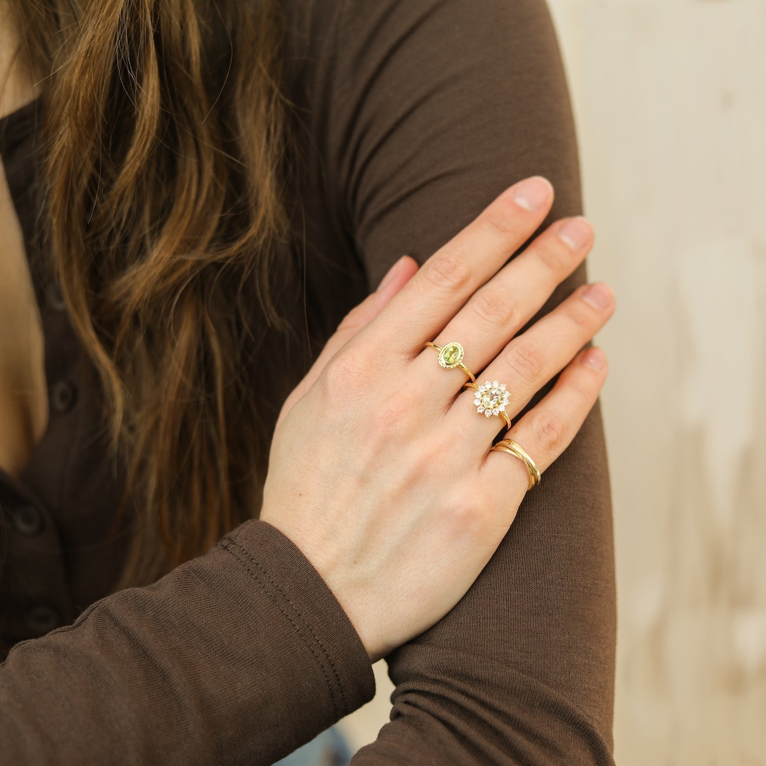 Lady Diana Ring Green Amethyst