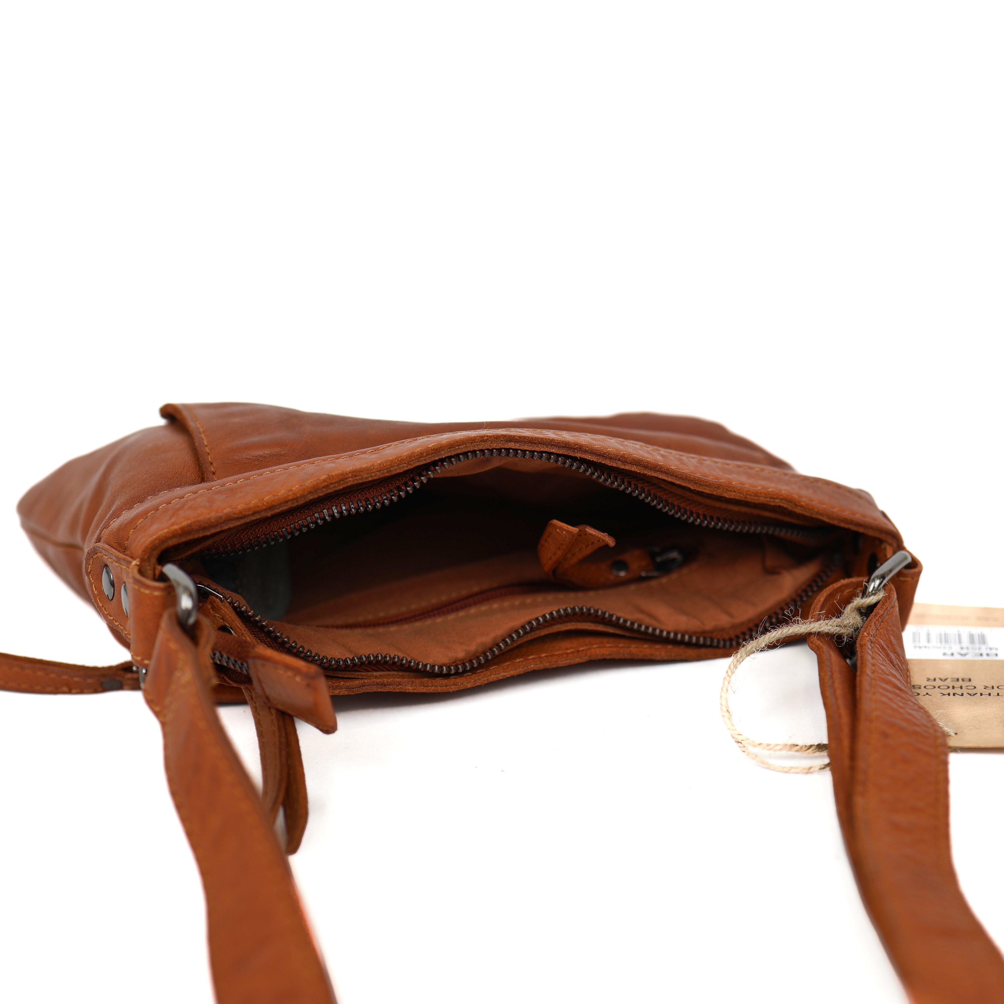 Umhängetasche mit Fronttasche 'Merle' Cognac