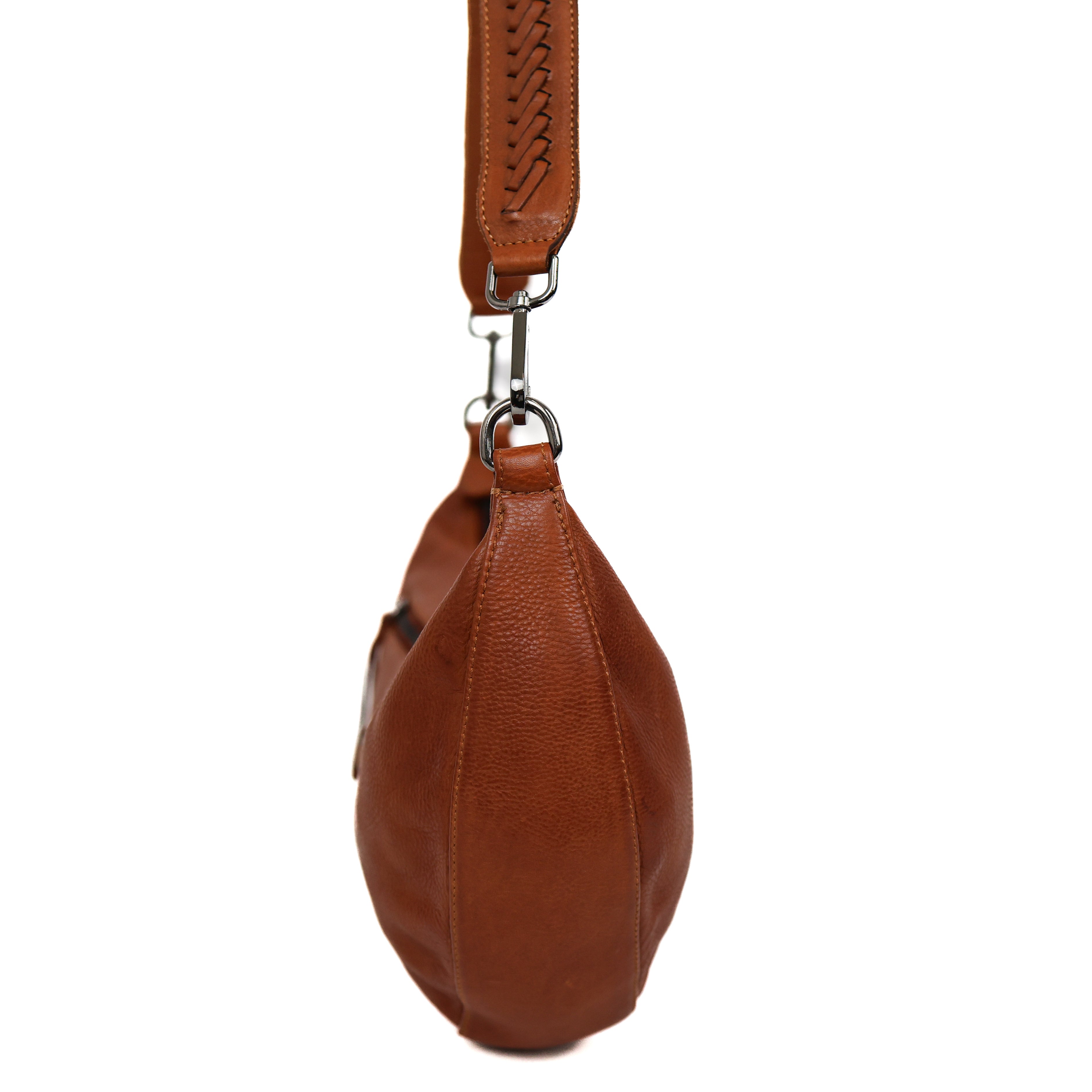 Mittelgroße Beuteltasche 'Ilse' Cognac