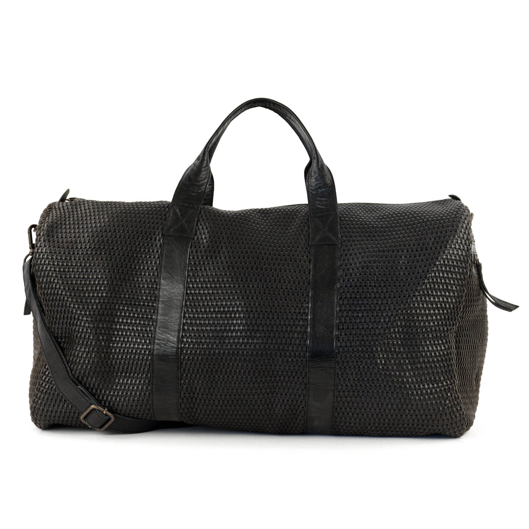 Geflochtene Wochenendtasche 'Vesper' Schwarz