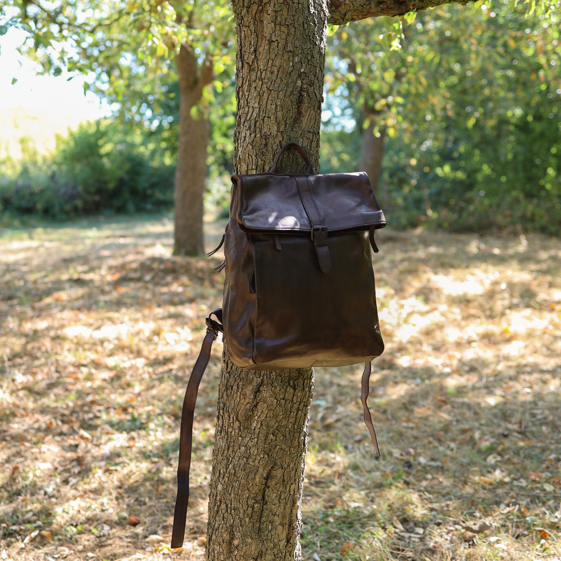 Rolltop Laptop Rucksack 15.6" 'Kai' Dunkelbraun