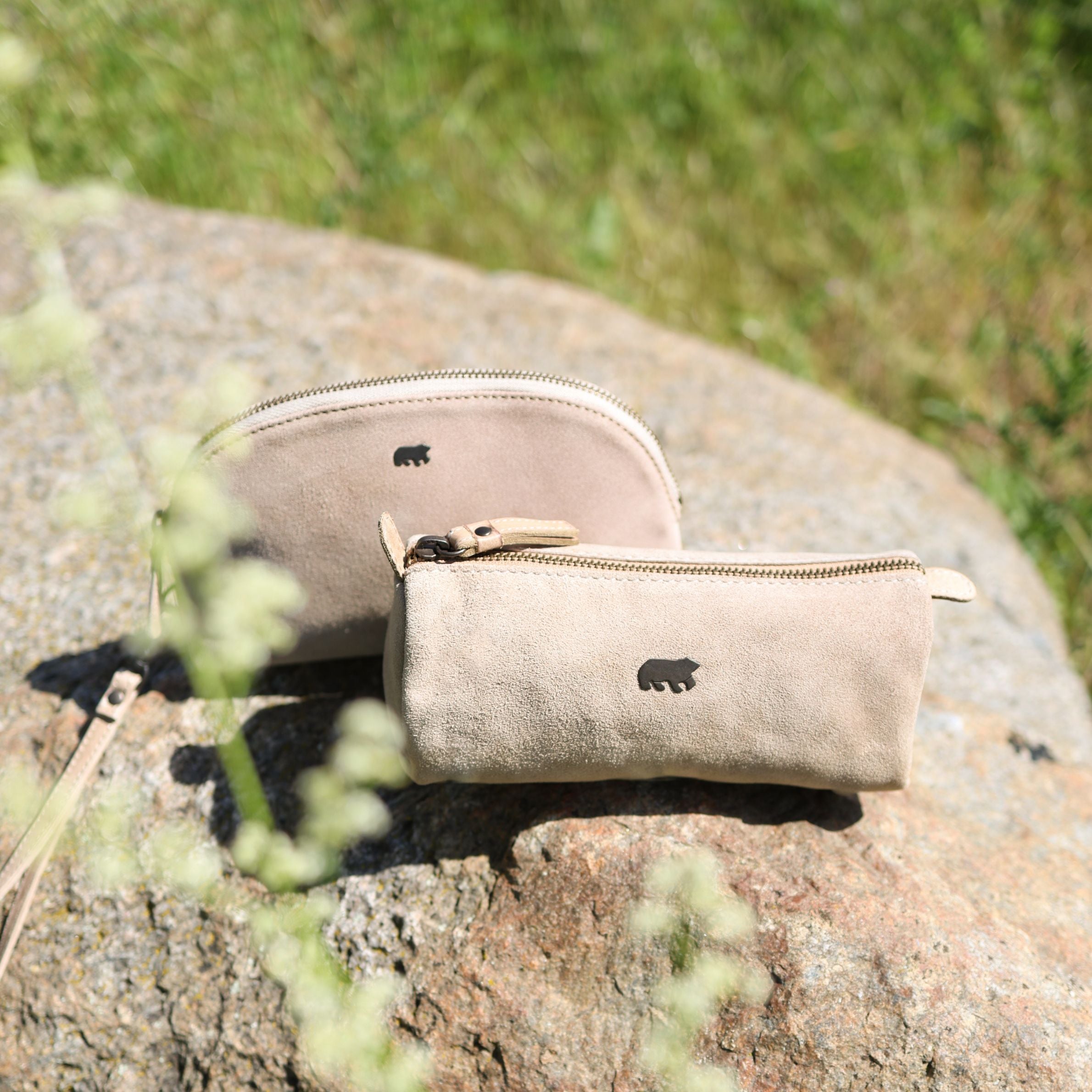 Velours Federmäppchen 'Tito' XL Beige