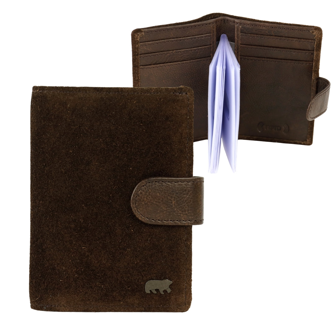 Velours Kartenetui 'Vic' Dunkelbraun