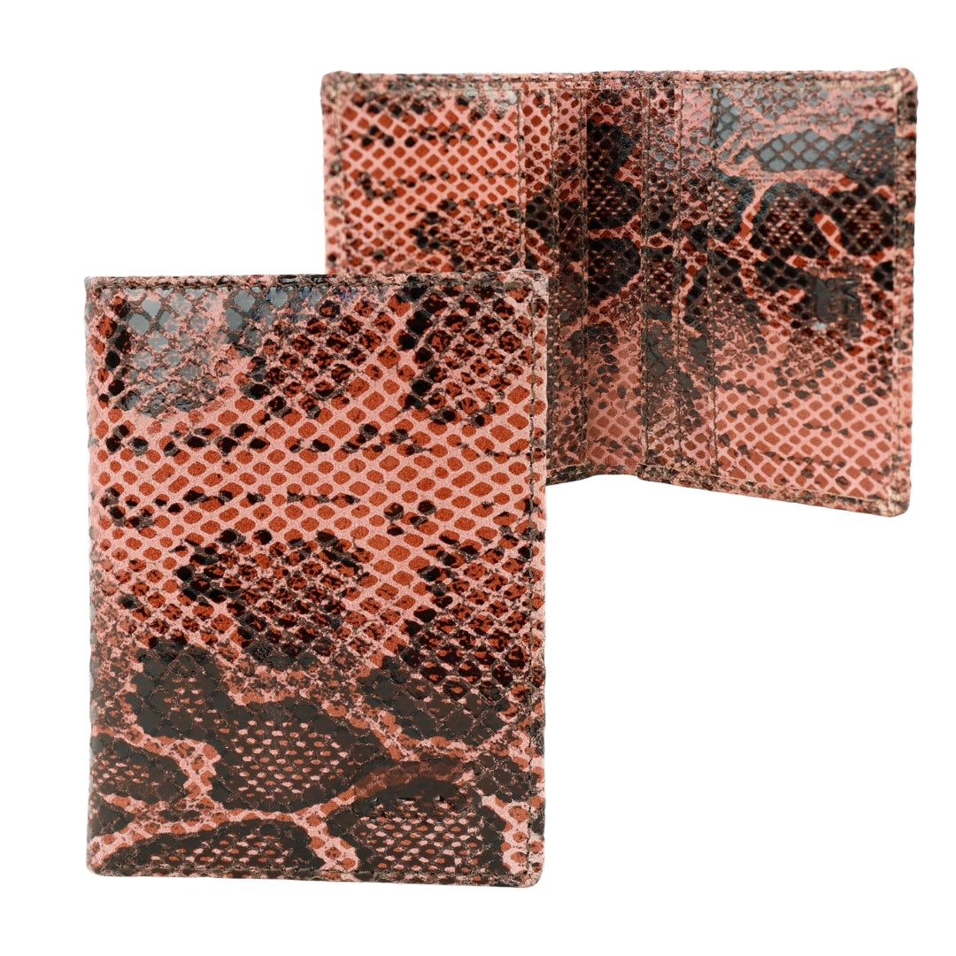 Kartenhalter mit Geldscheinfach 'Cas' Snake Pink