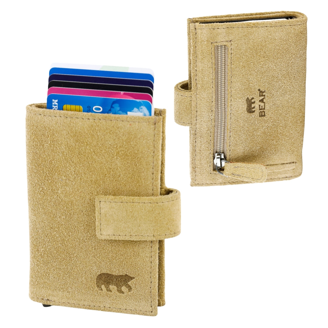 Velours RFID Kartenhalter 'Elsie' Bisquit