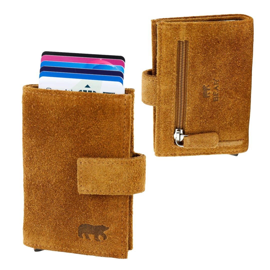 Velours RFID Kartenhalter 'Elsie' Cognac
