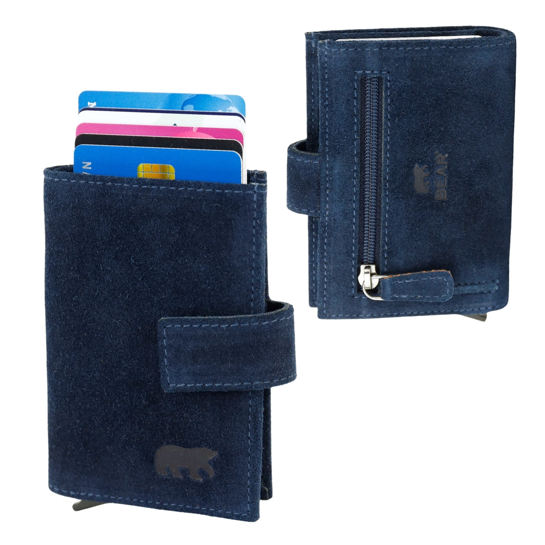 Velours RFID Kartenhalter 'Elsie' Dunkelblau