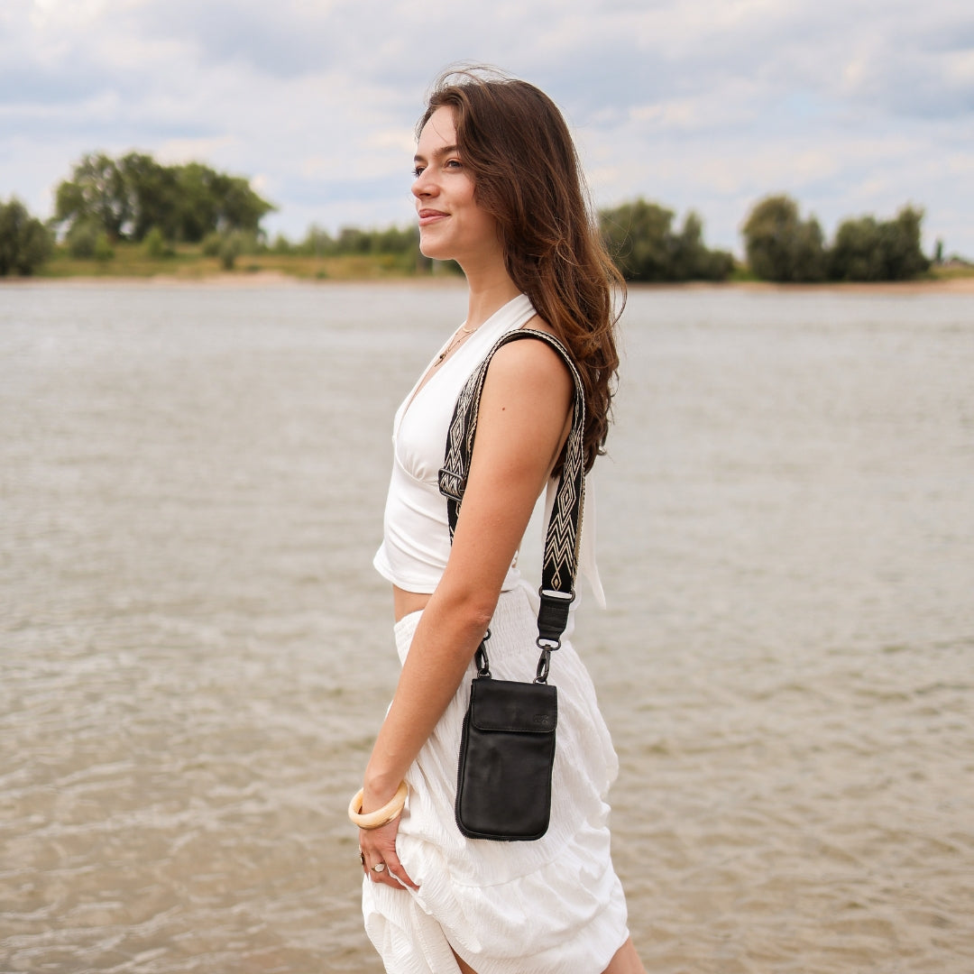 Bag Strap 'Bohemian' Beige/Schwarz