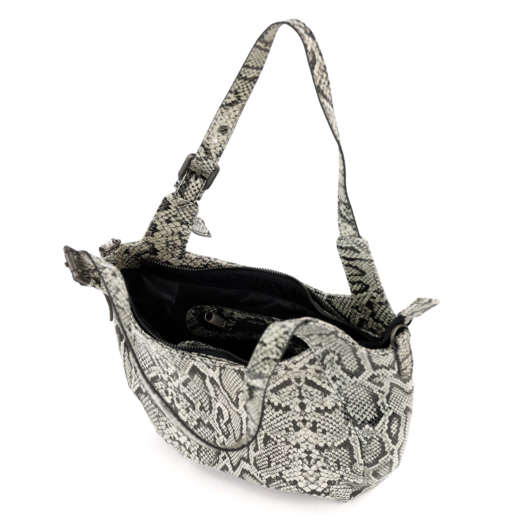 Hand-/Umhängetasche 'Francesca' Snake Grey