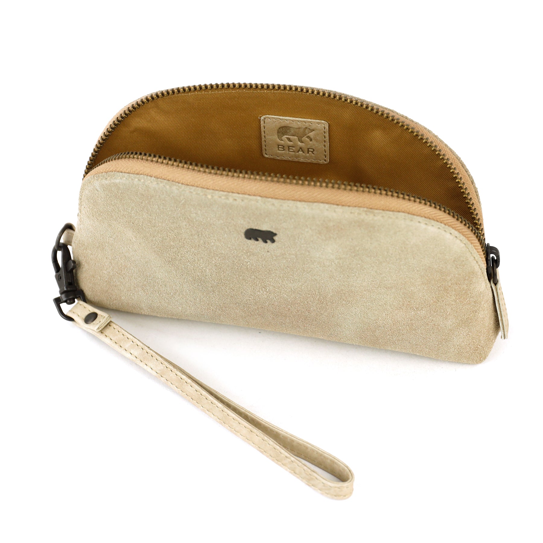 Etui/Kosmetiktasche „Jessie“ Veloursleder beige