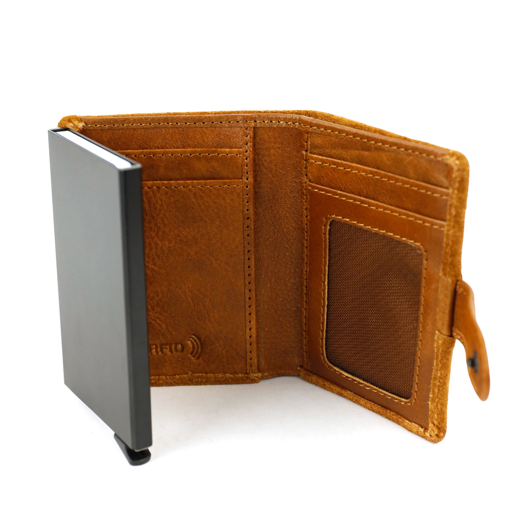 Velours RFID Kartenhalter 'Bobby' Cognac