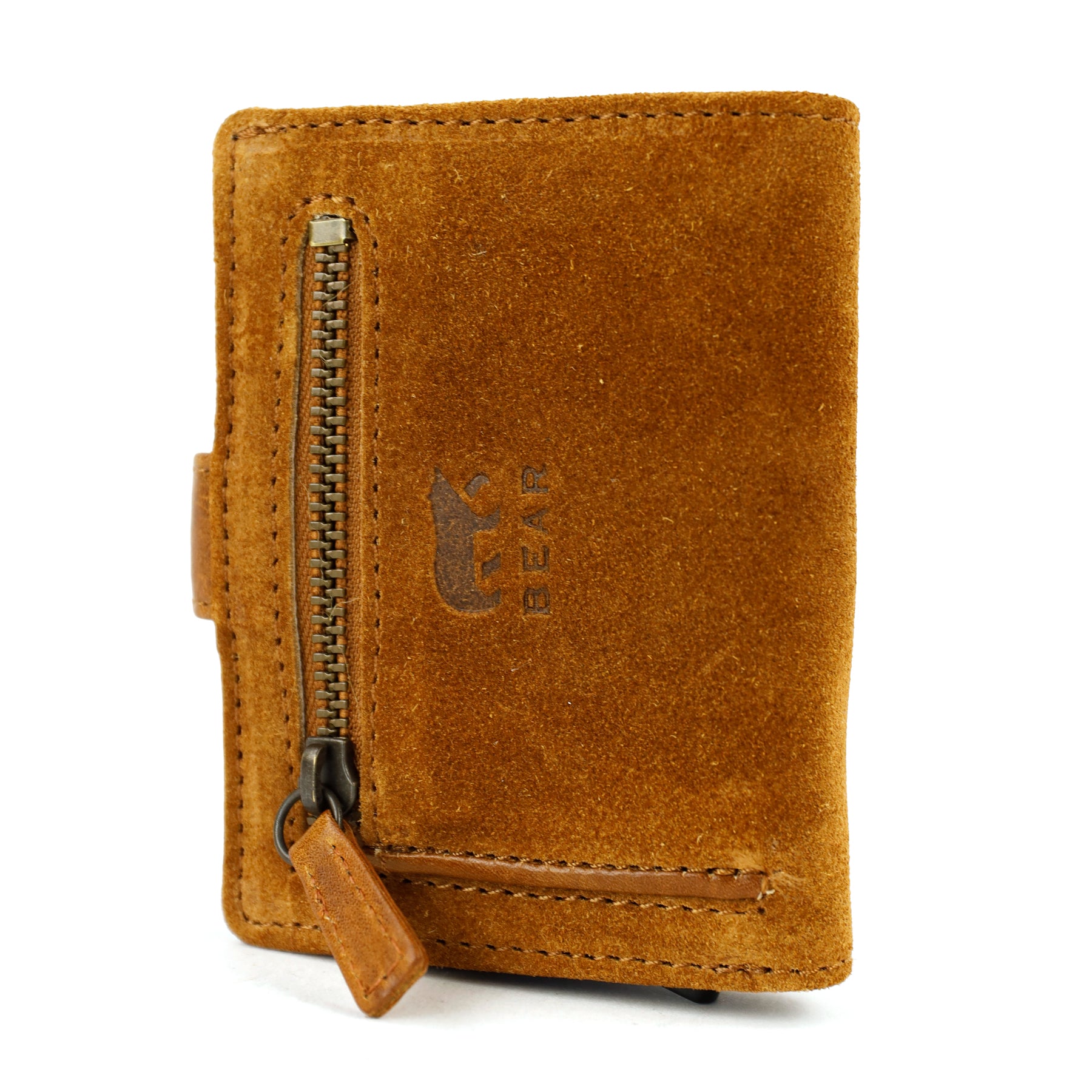 Velours RFID Kartenhalter 'Bobby' Cognac
