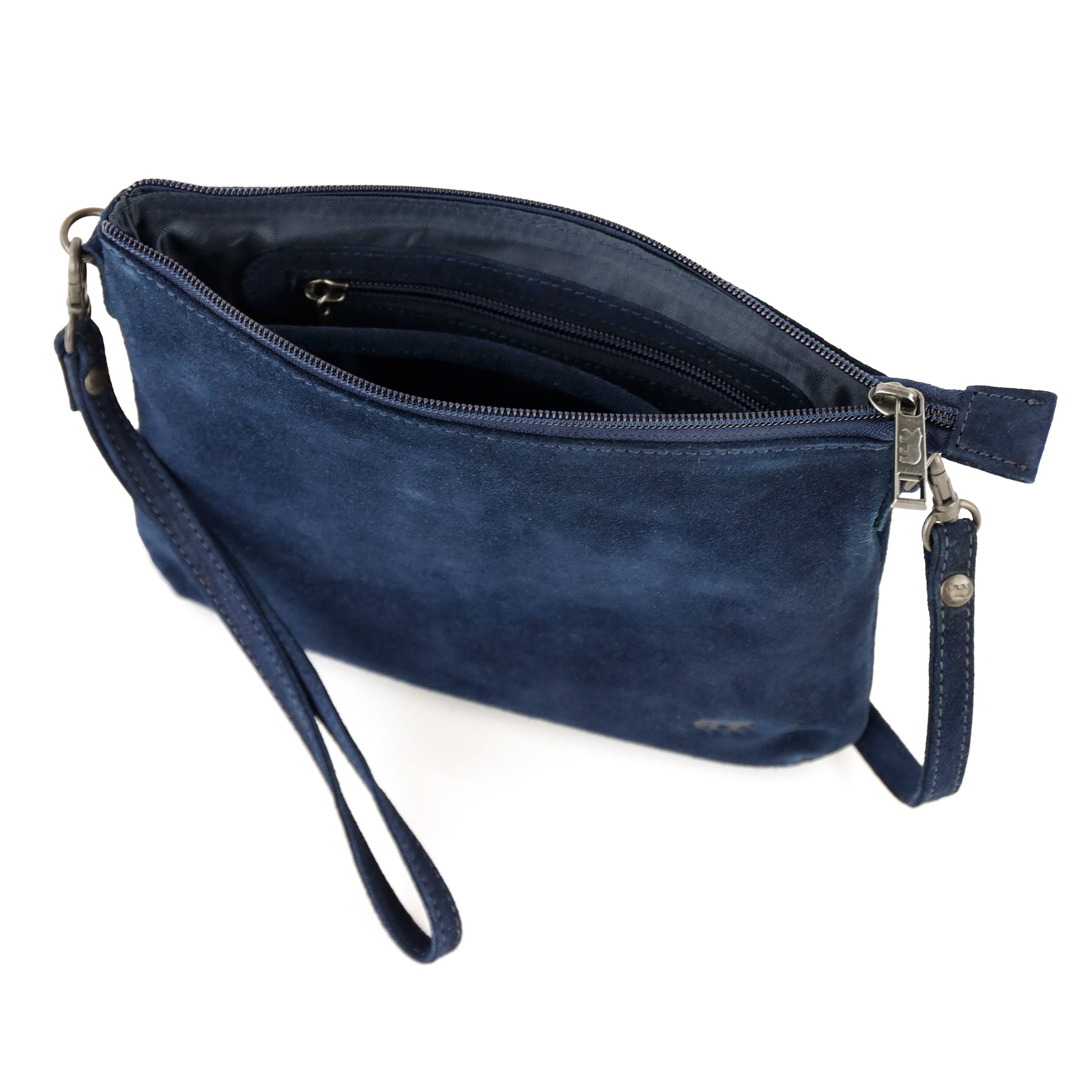 Velours Umhängetasche 'Julie' Dunkelblau