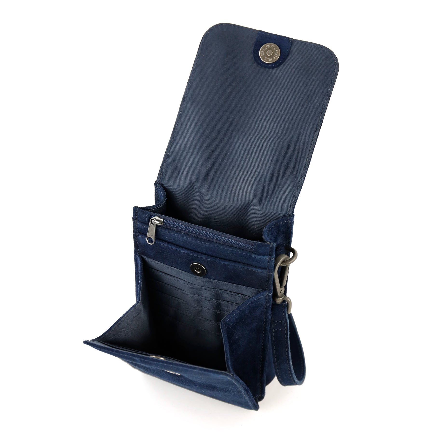 Velours Umhängetasche "Robbie" 2.0 Dunkelblau