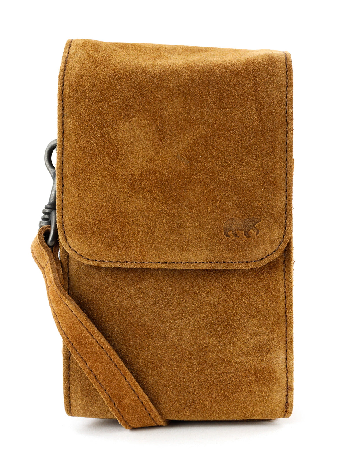 Veloursleder schultertasche „Robbie“ 2.0 Cognac