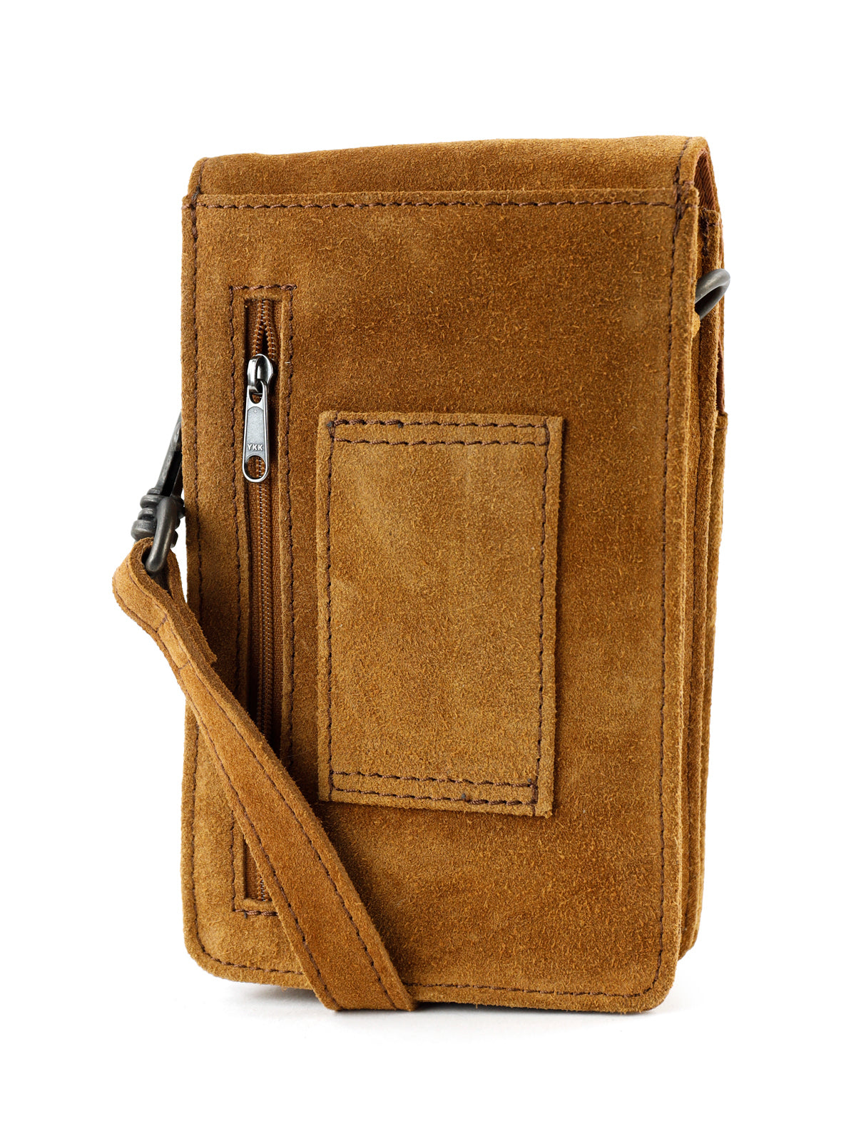 Veloursleder schultertasche „Robbie“ 2.0 Cognac