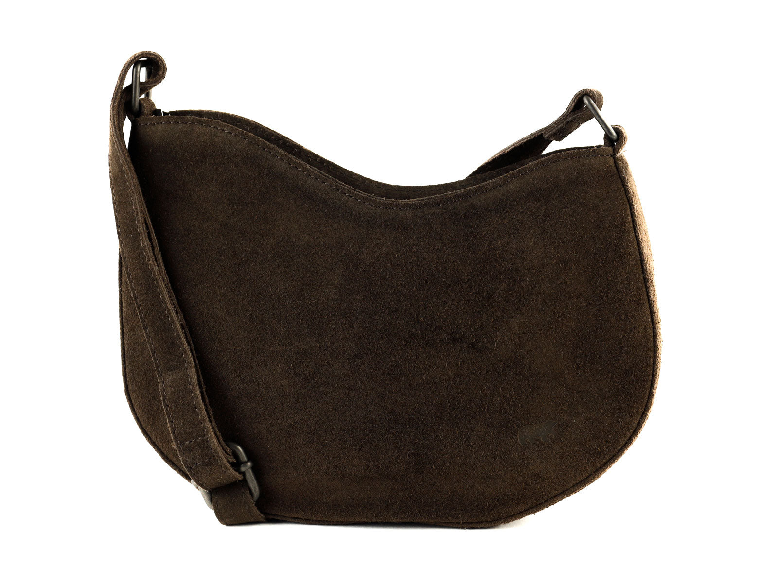 Veloursleder Schultertasche „Tamara“ Braun