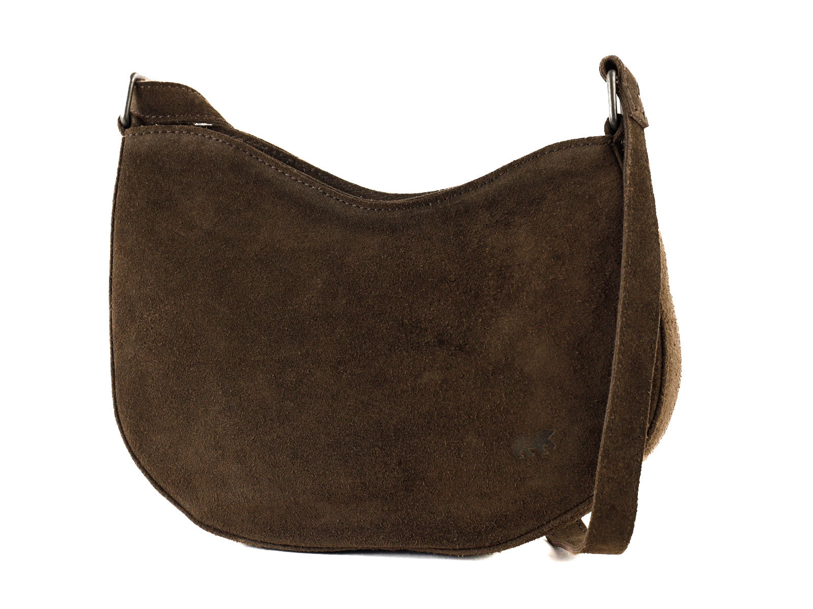 Veloursleder Schultertasche „Tamara“ Braun