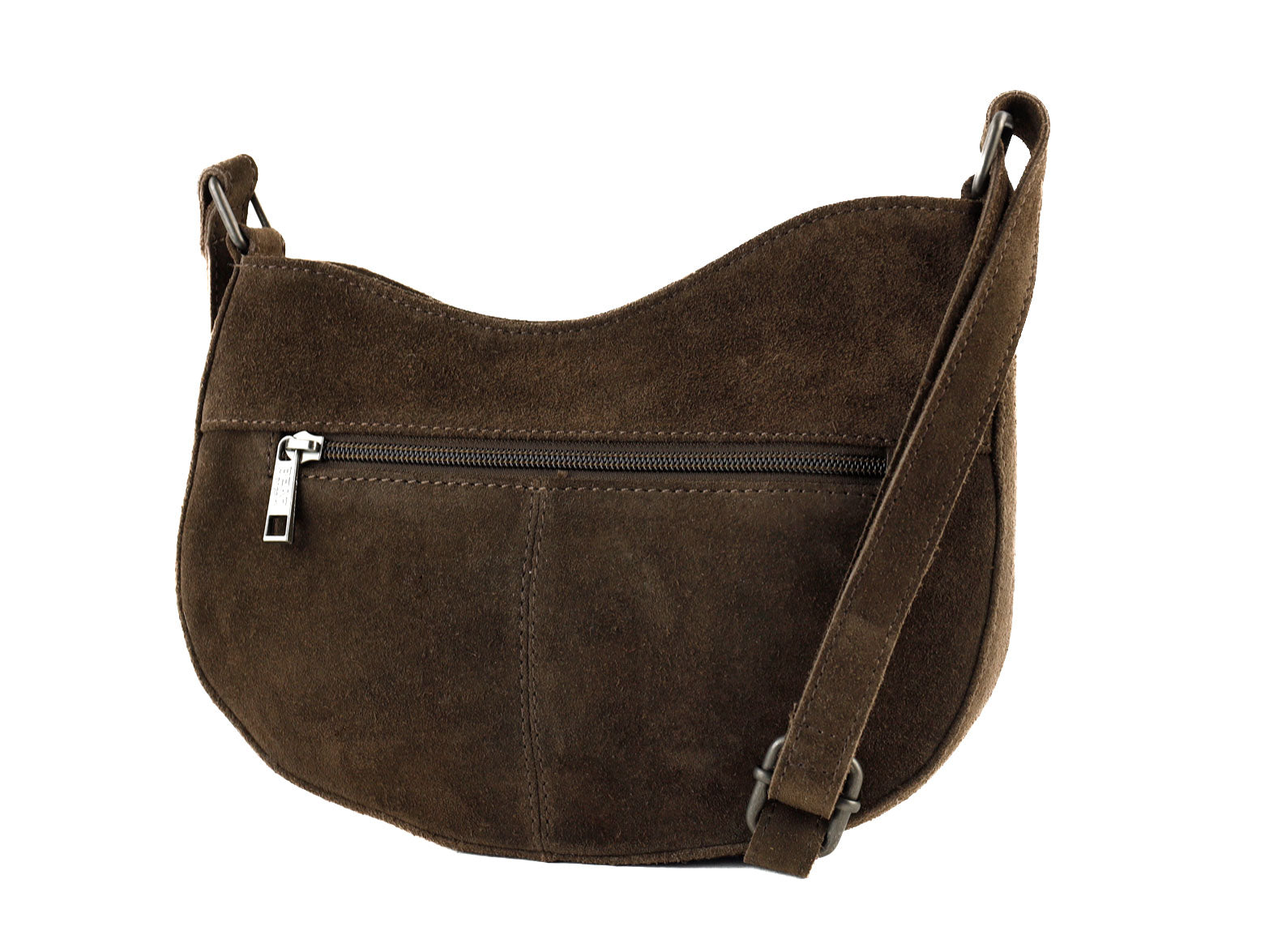 Veloursleder Schultertasche „Tamara“ Braun
