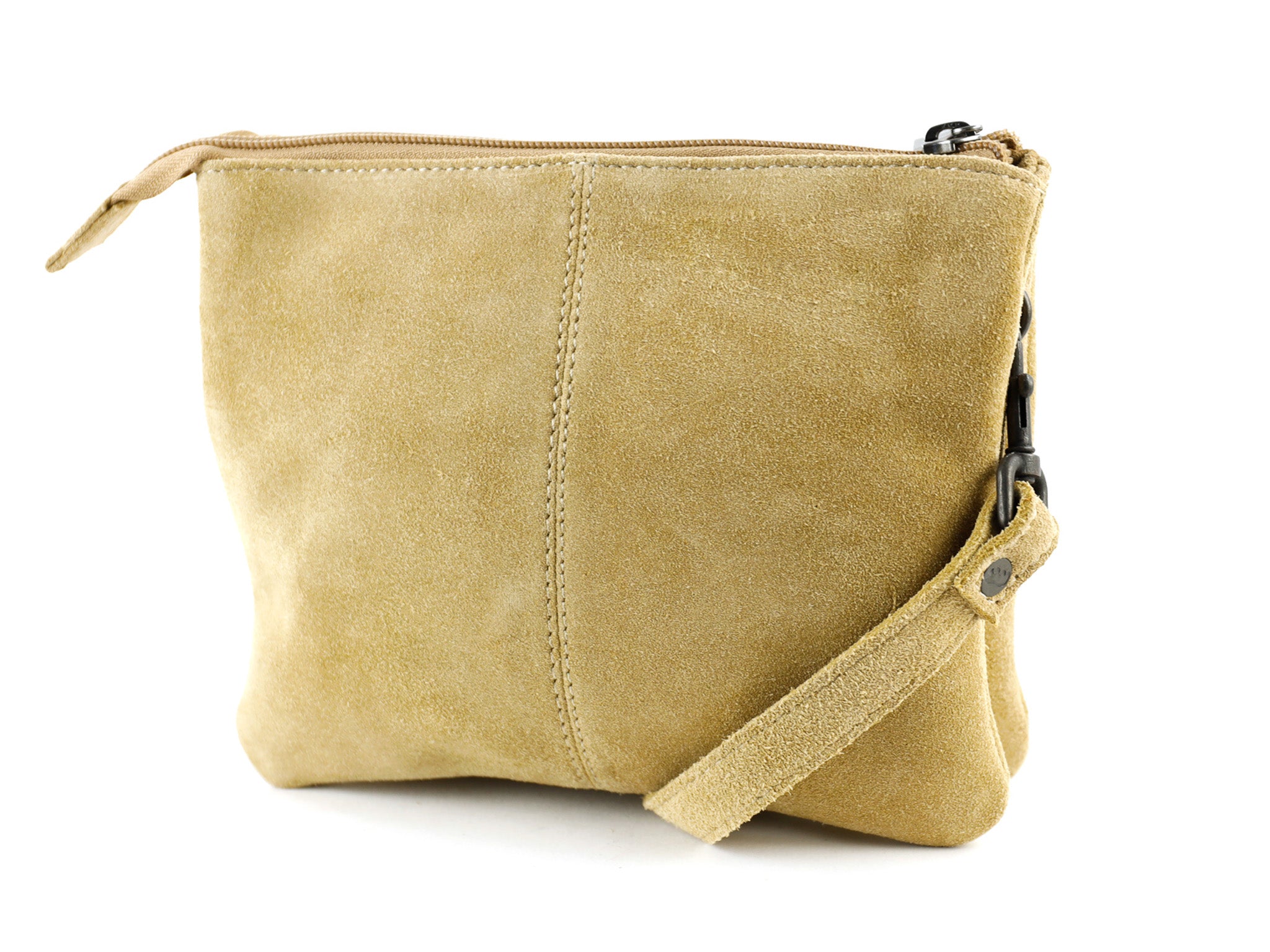 Veloursleder Schultertasche „Marthe“ Bisquit