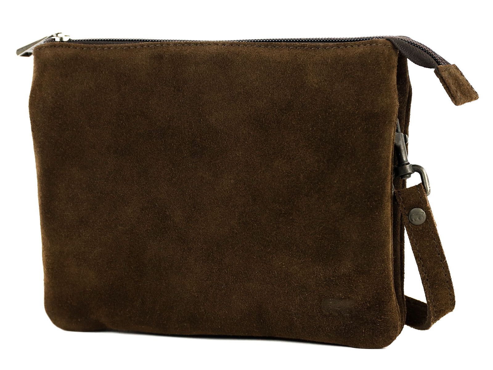 Veloursleder Schultertasche „Marthe“ Braun