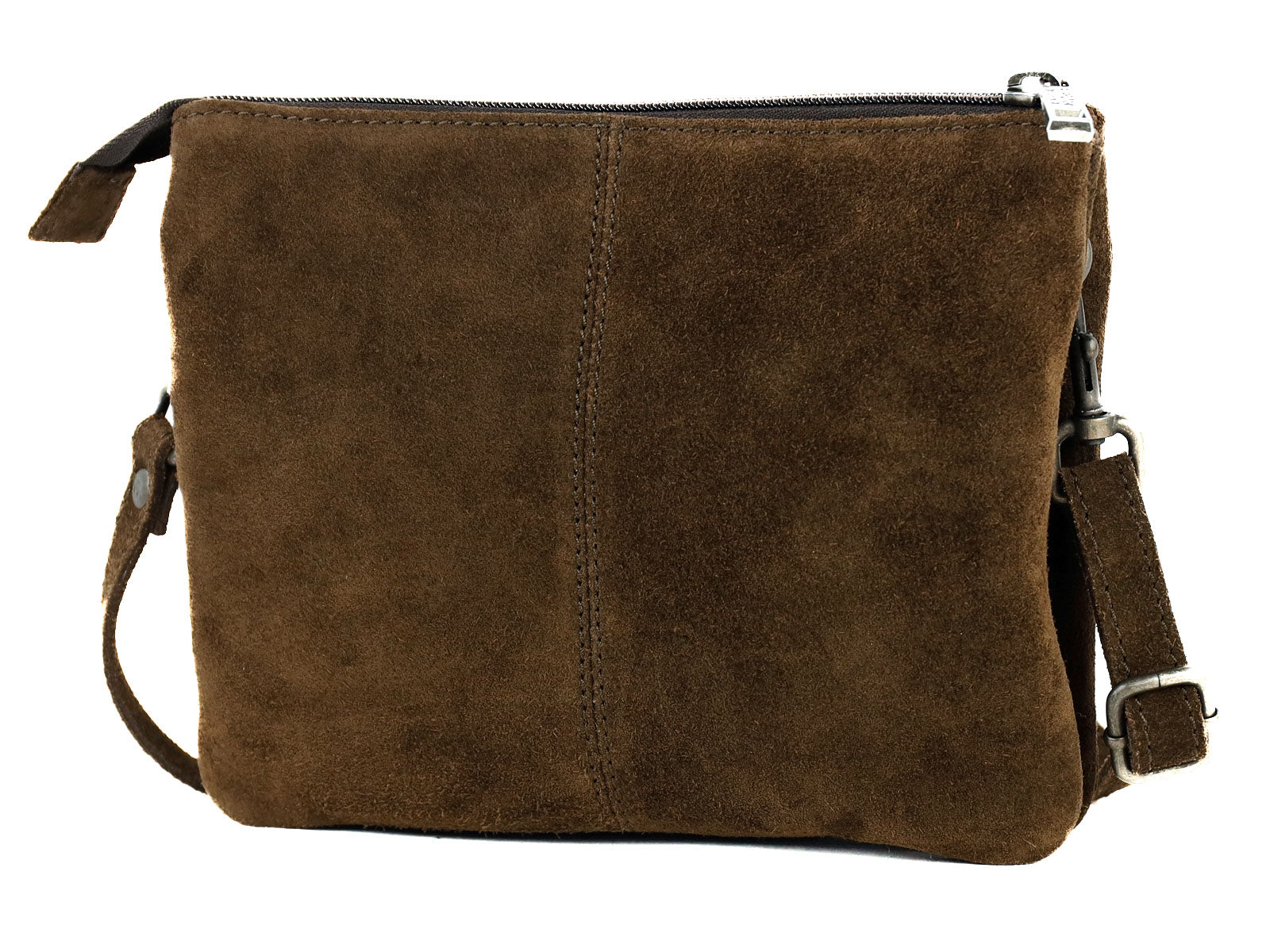 Veloursleder Schultertasche „Marthe“ Braun