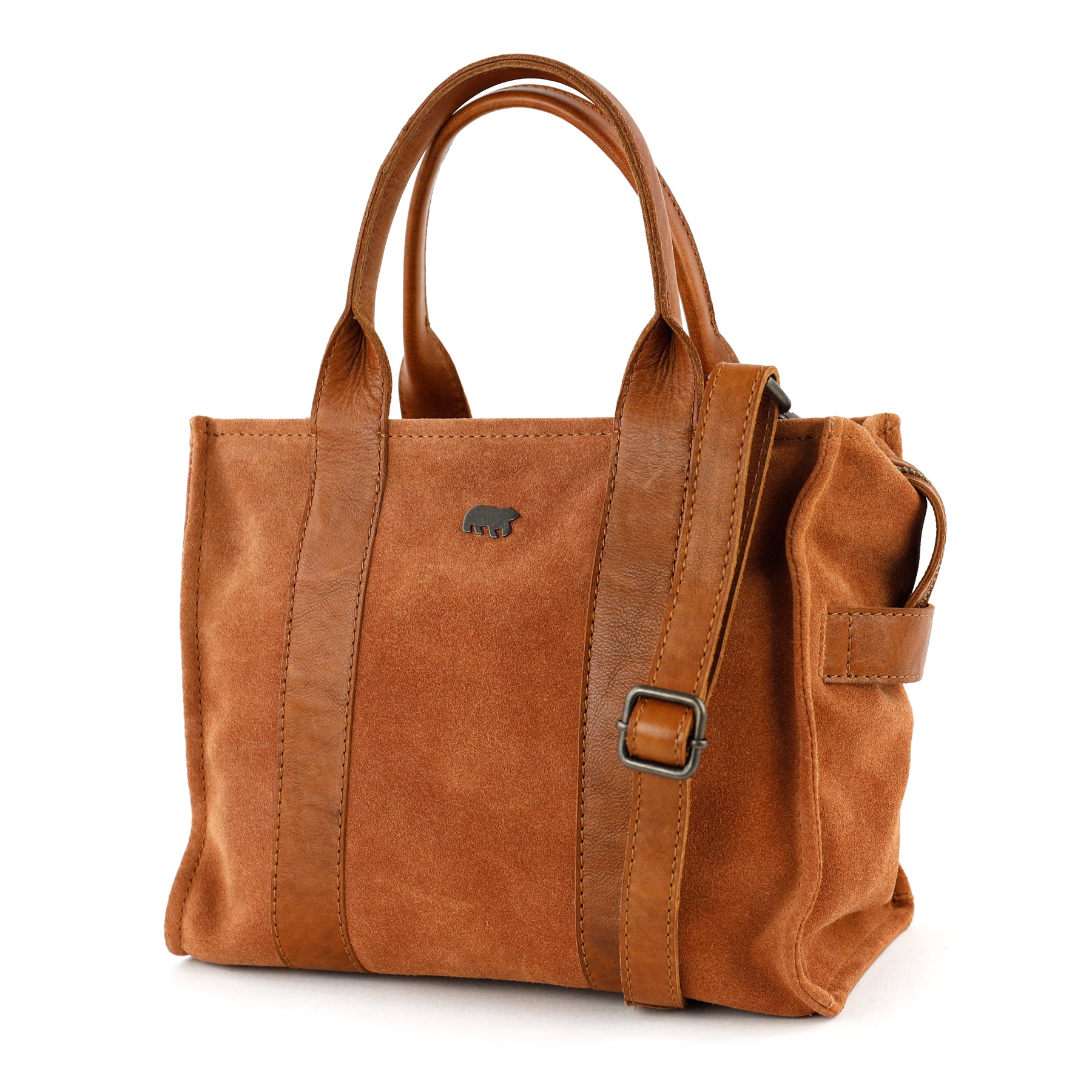 Velours Mini Tote Bag 'Nova' Cognac