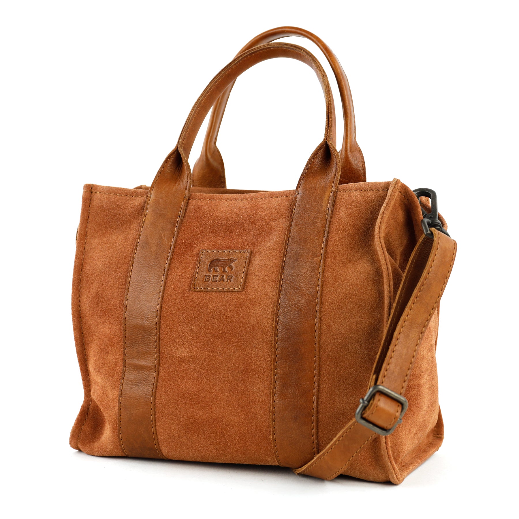 Velours Mini Tote Bag 'Nova' Cognac